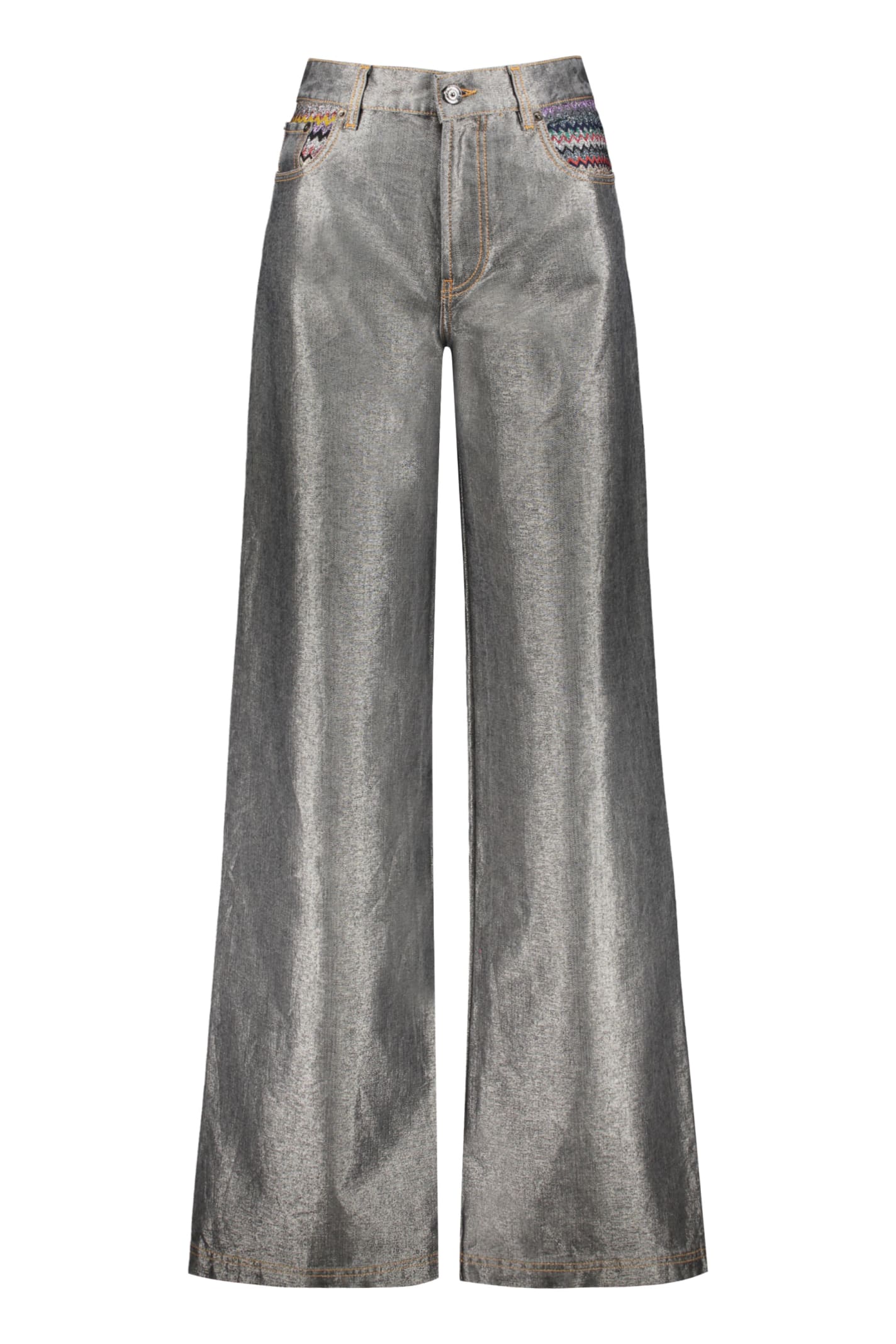 Missoni Wide-leg Jeans In Silver
