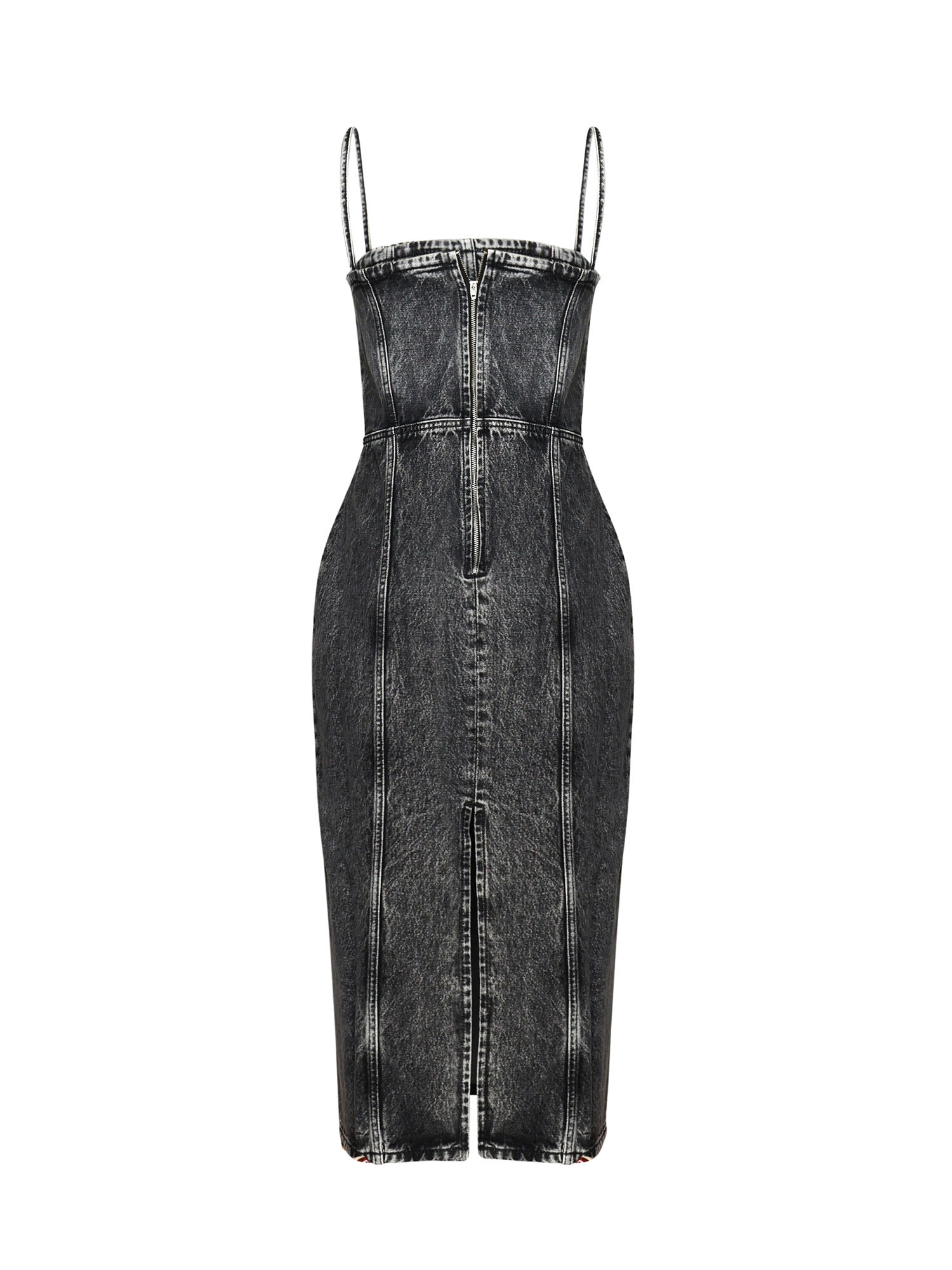 ICON DENIM LONGUETTE DRESS IN DENIM 