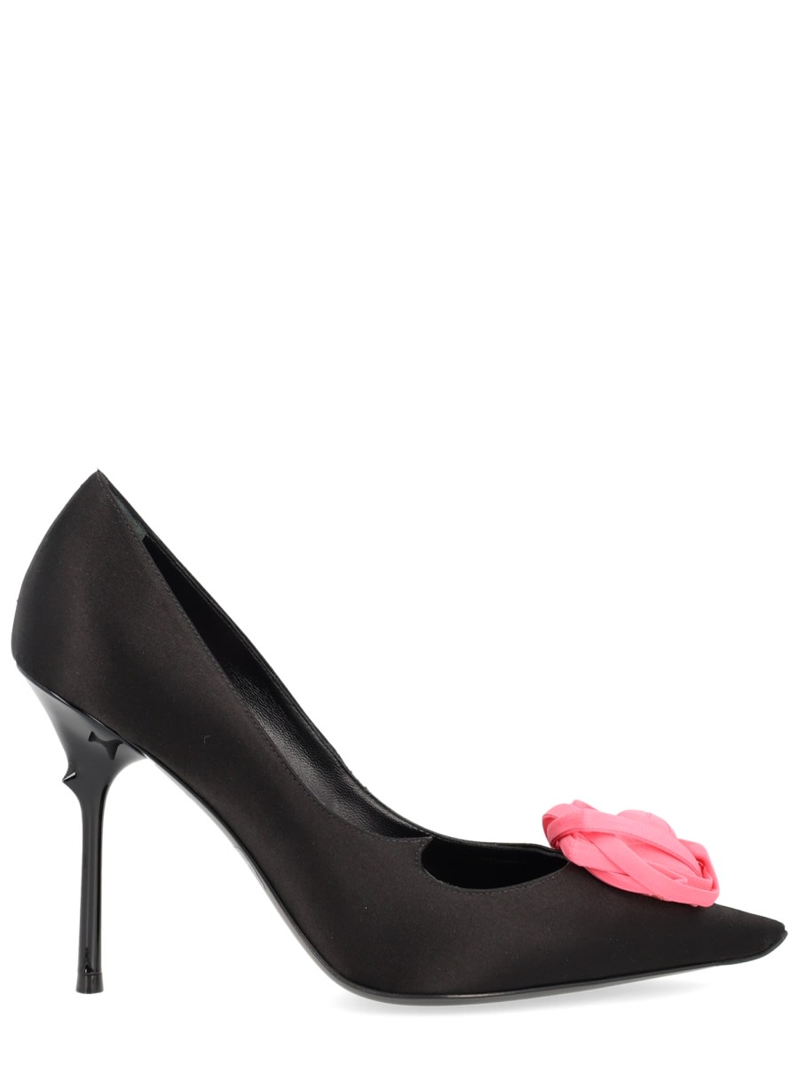 Roger Vivier Rose Vivier 100 Satin Pumps In Black