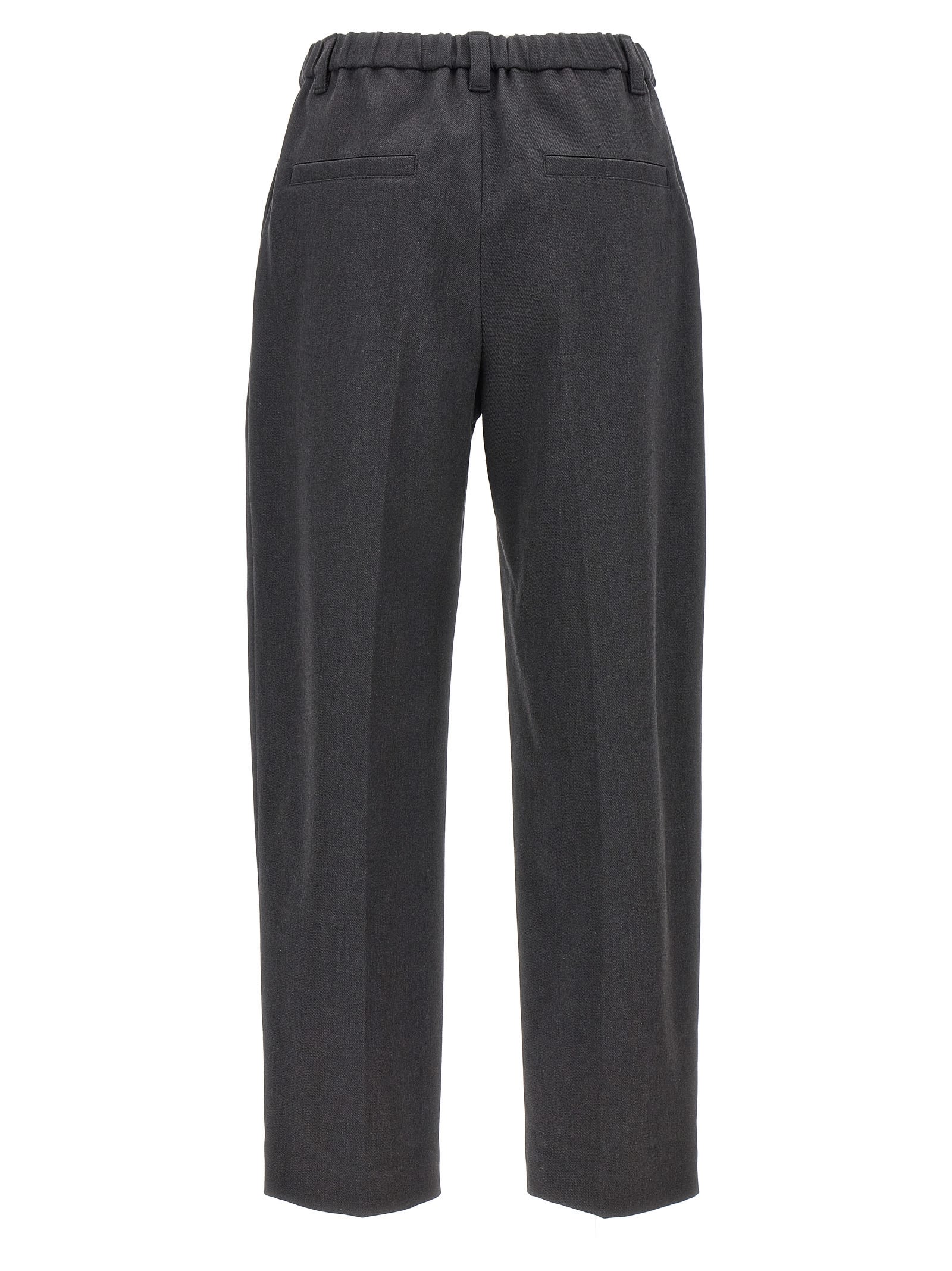 Shop Brunello Cucinelli Cotton Trousers In Gray