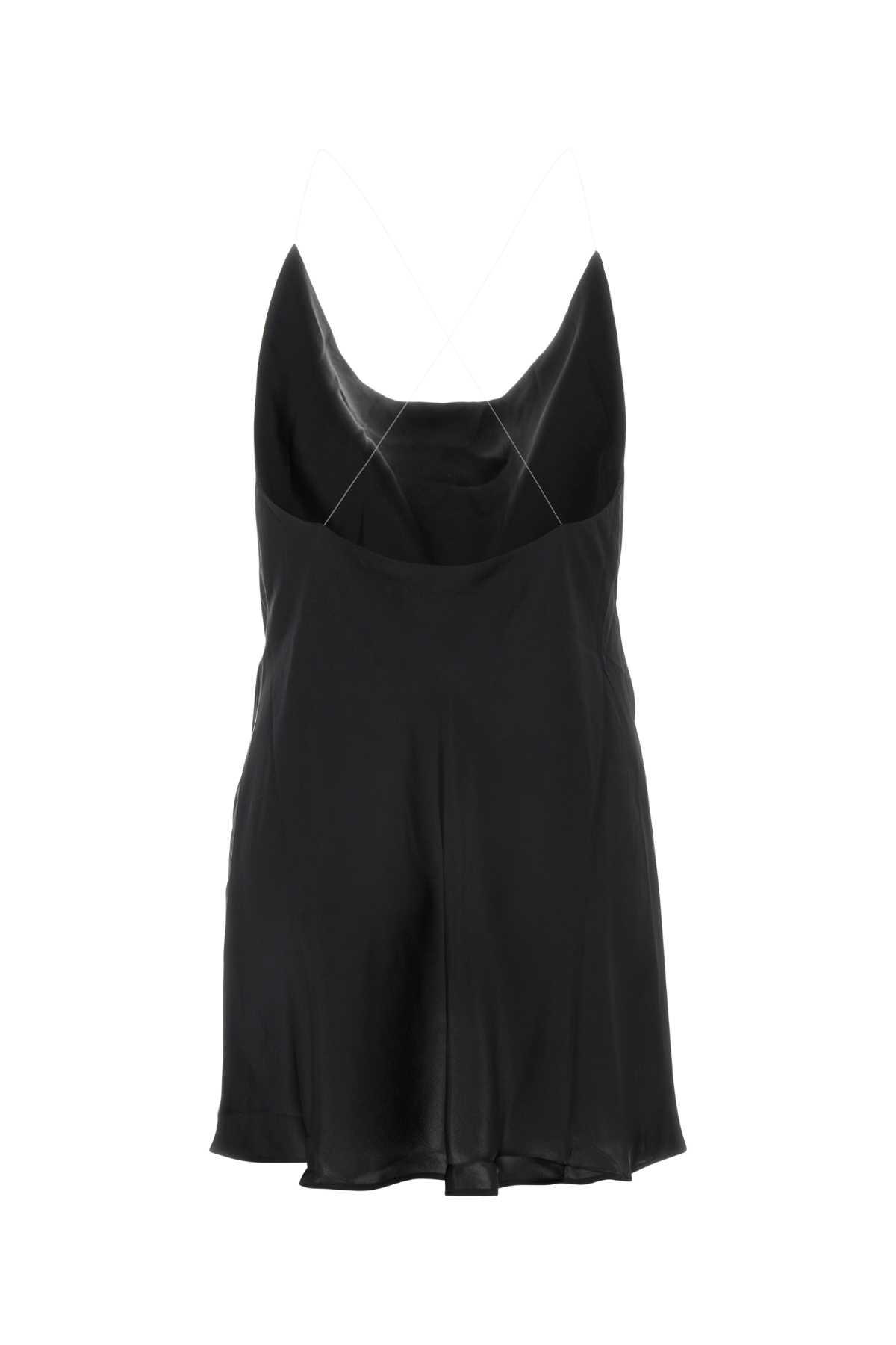 Y/PROJECT BLACK SATIN MINI DRESS 