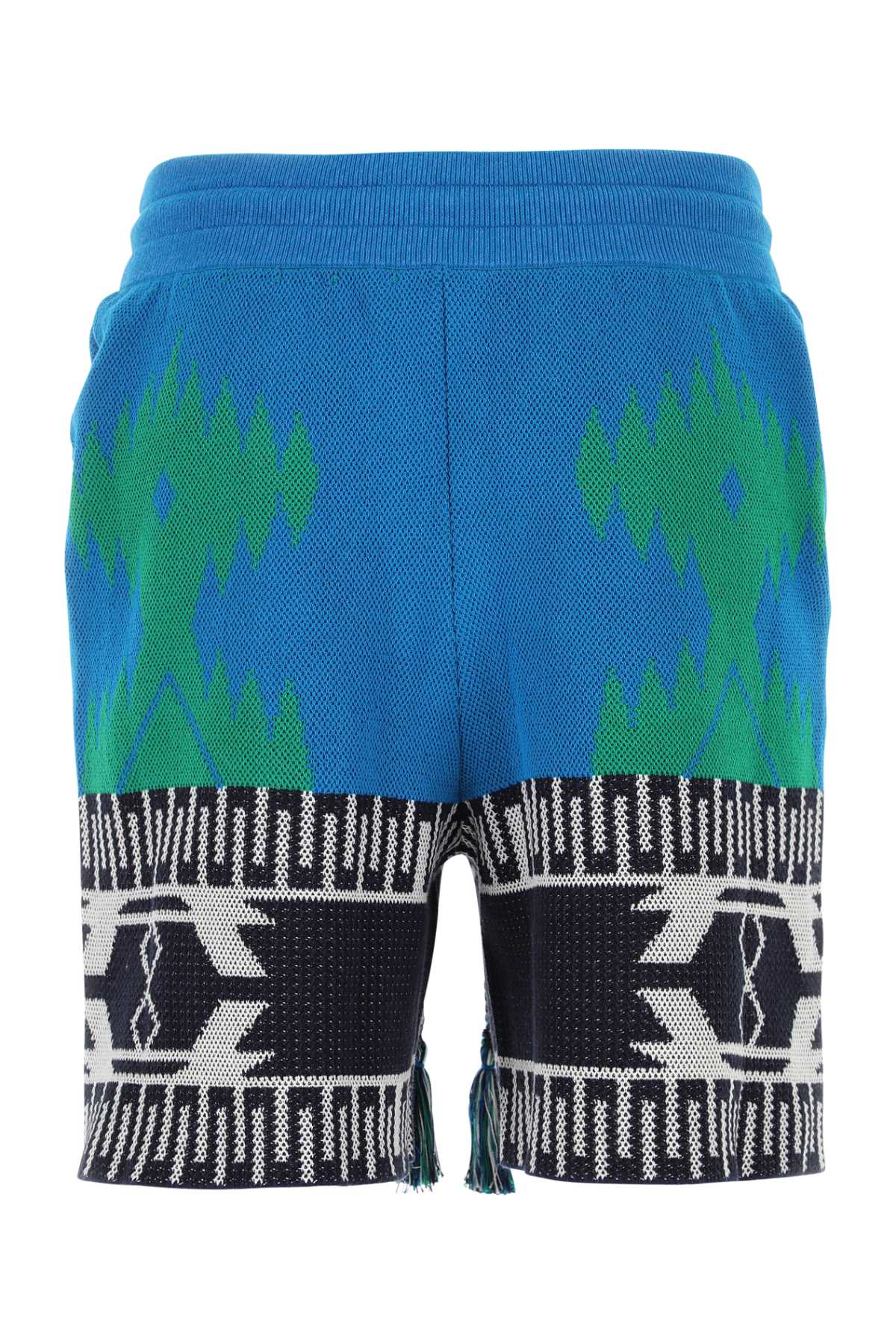 Shop Alanui Embroidered Cotton Blend Icon Bermuda Shorts In Multicolor