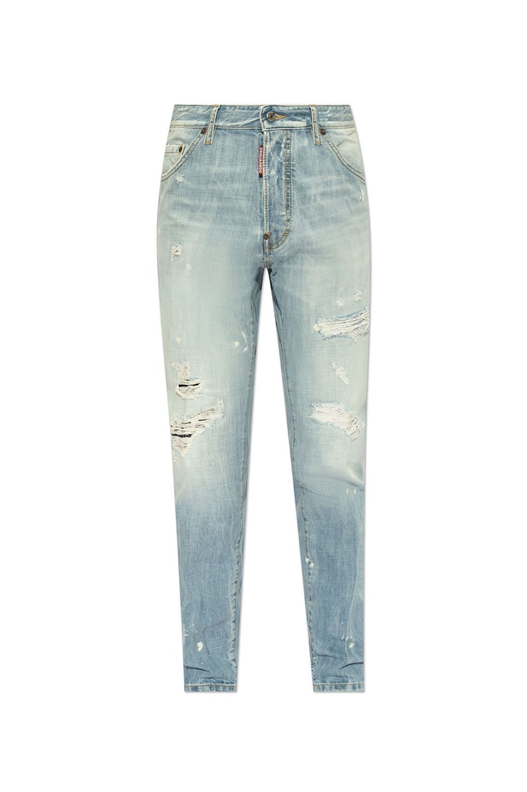 Shop Dsquared2 Distressed Straight-leg Jeans