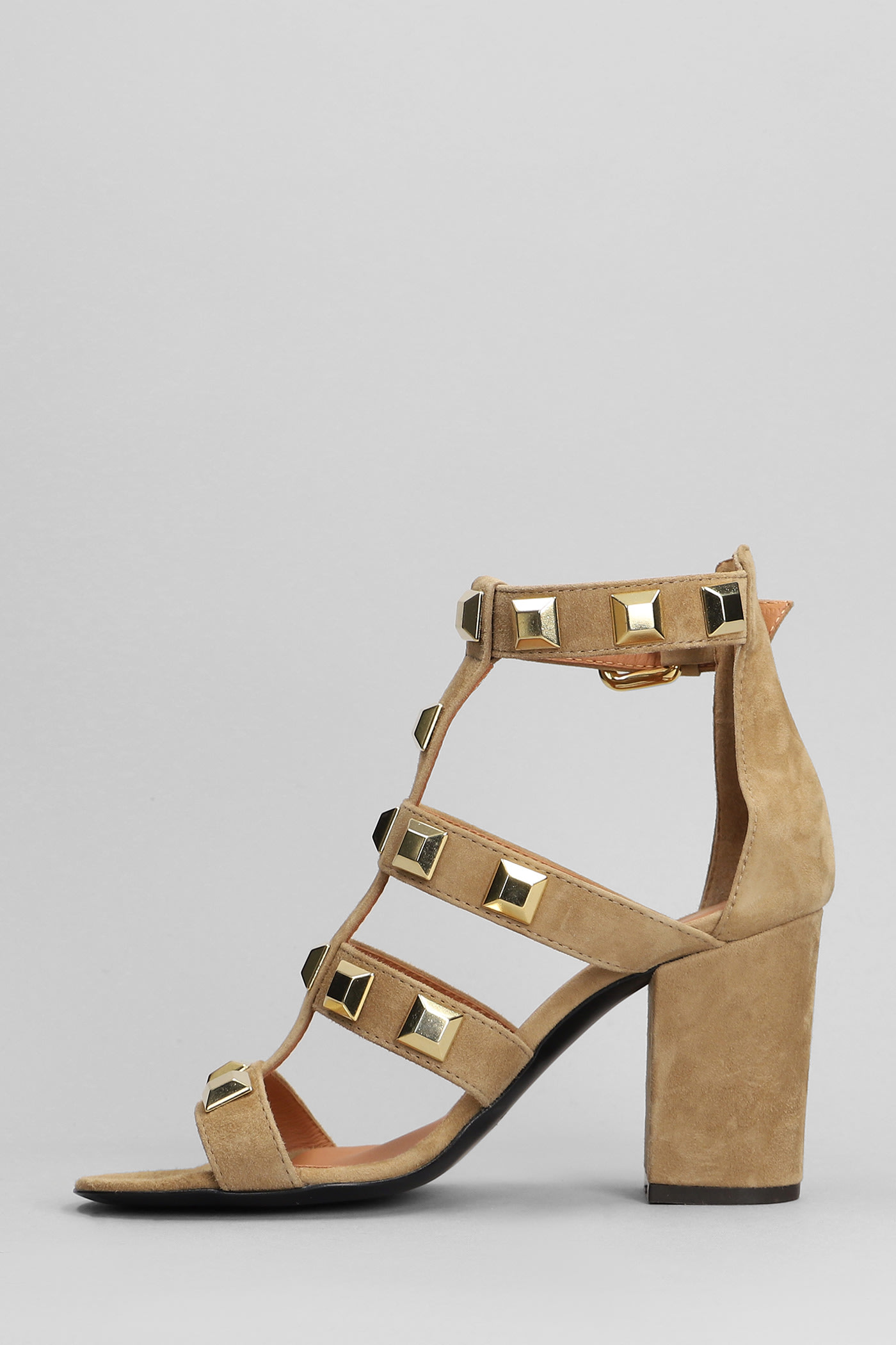 Shop Via Roma 15 Sandals In Leather Color Suede