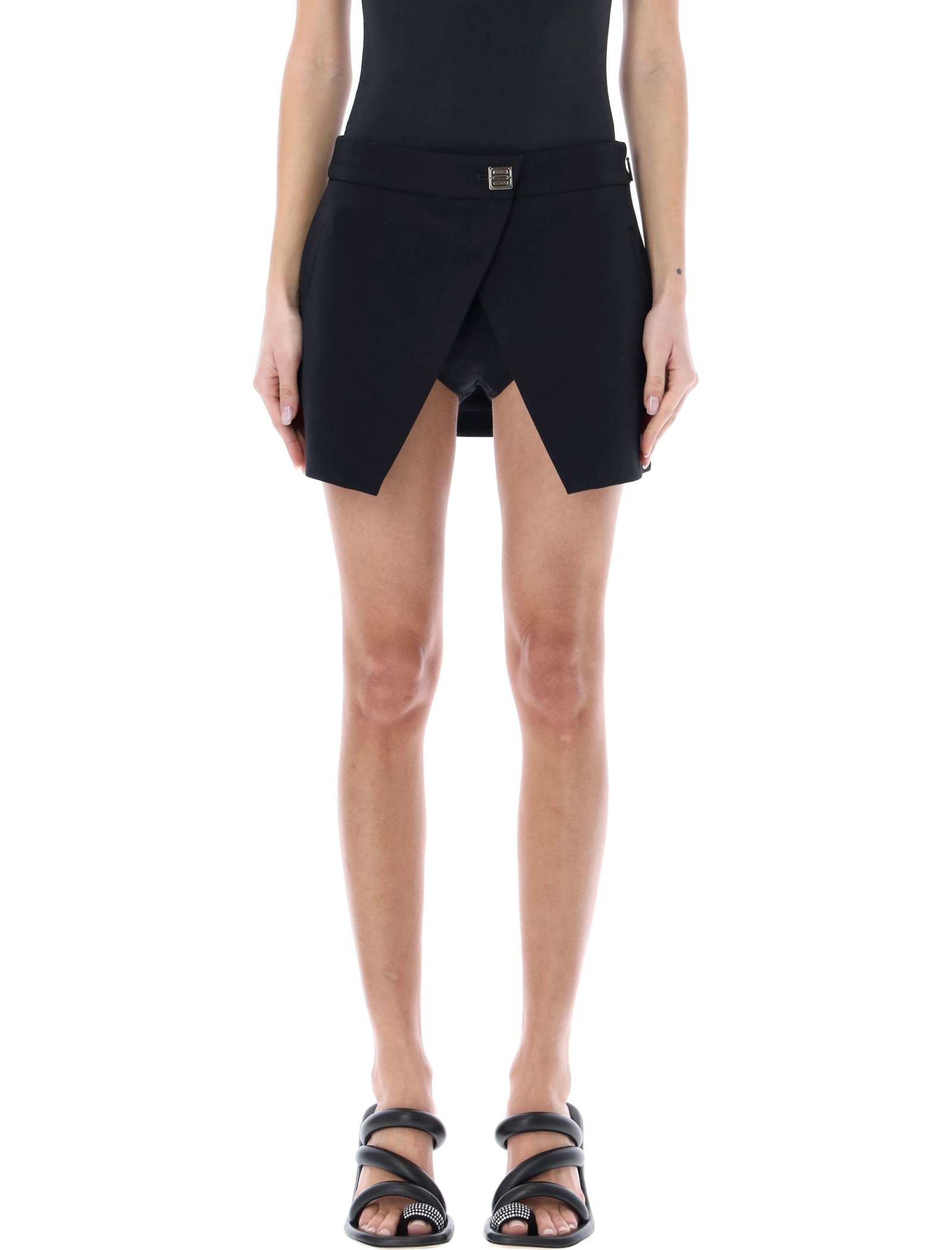 Ambush Black Cotton Mini Skirt In Black