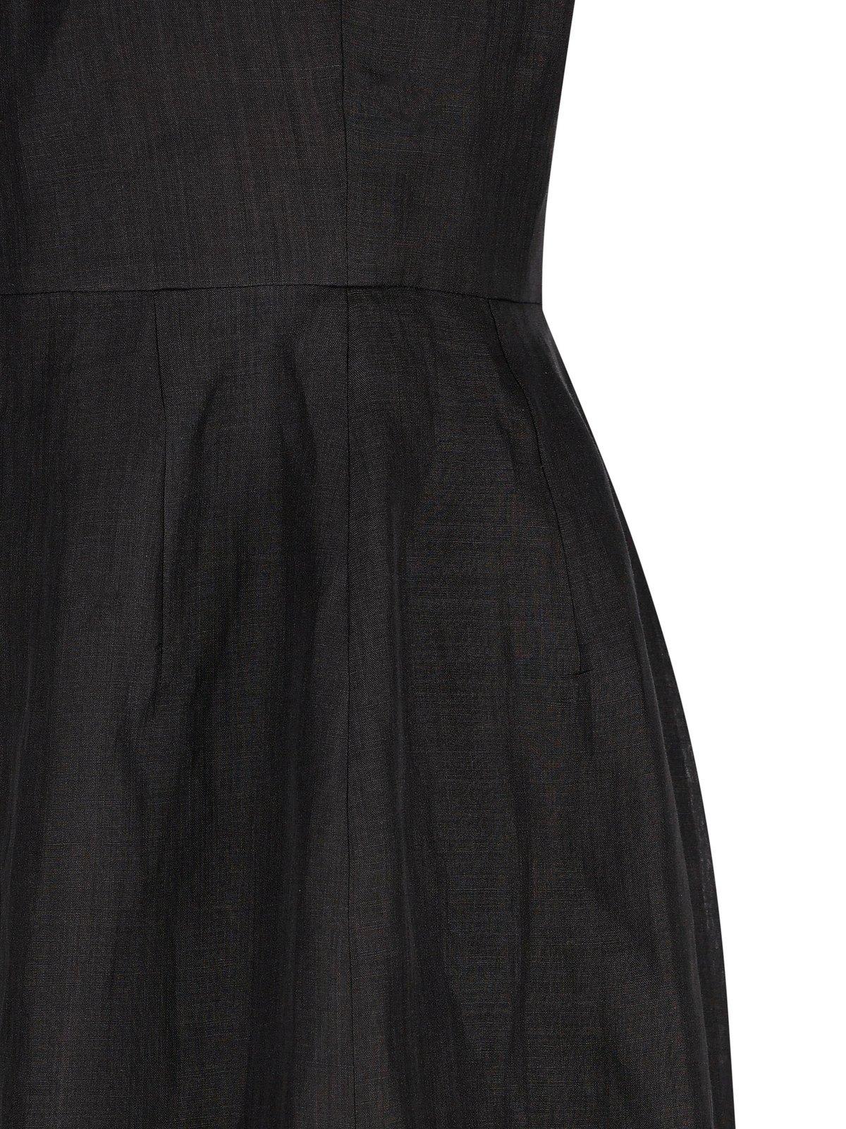 Shop Chloé Bow-strap Midi Dress In Black
