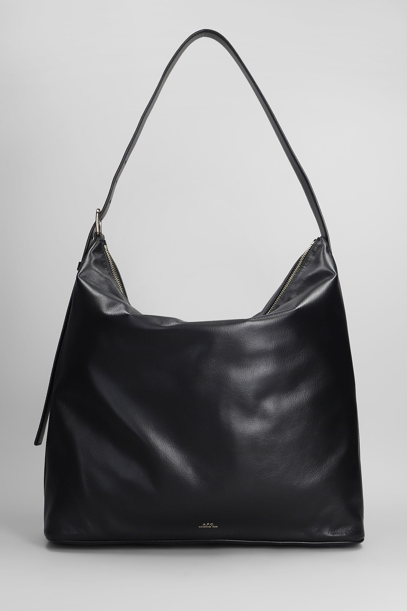 A. P.C. Vera Maxi Shoulder Bag In Black Leather