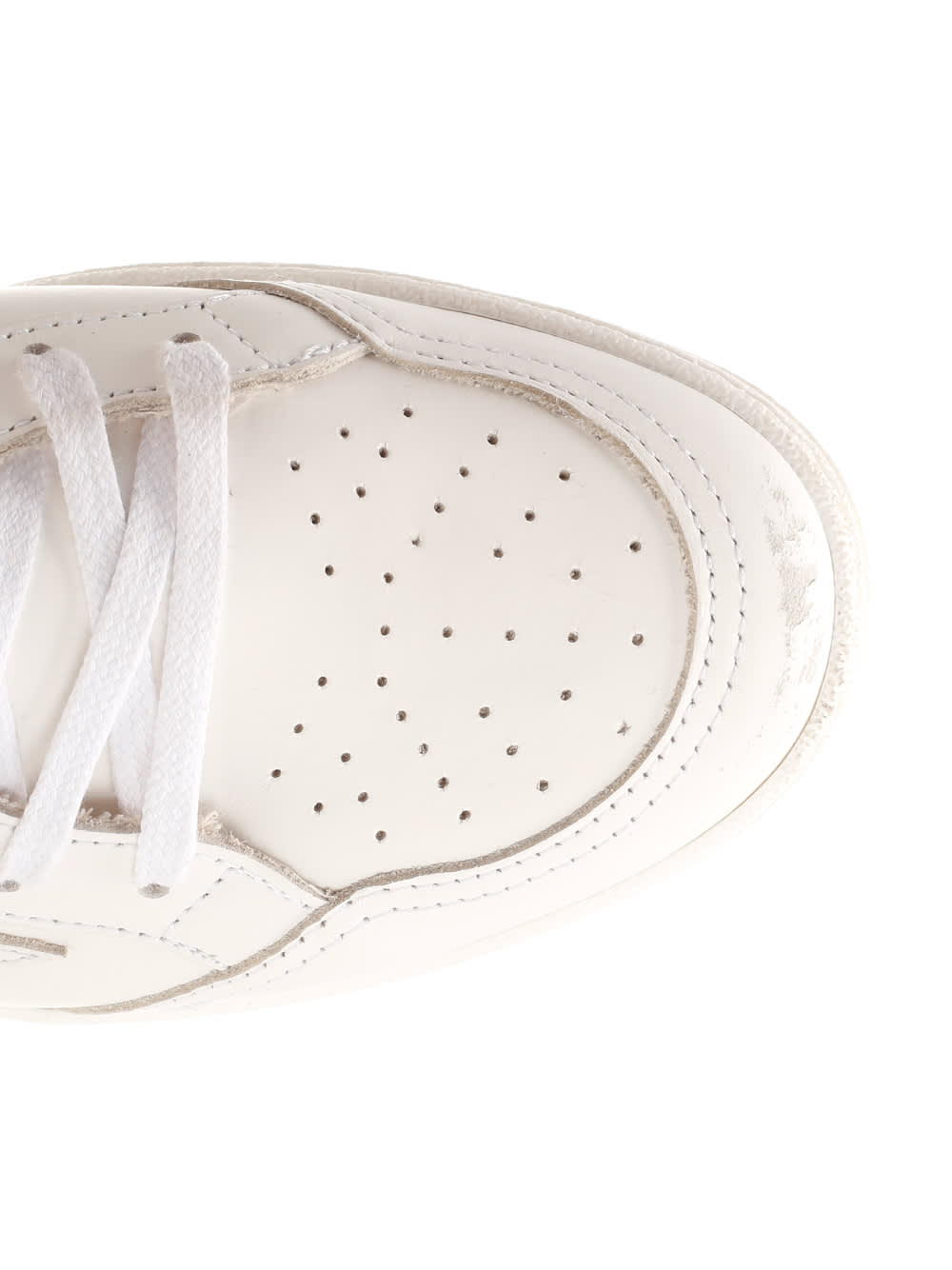 Shop Golden Goose White Ballstar Sneakers In Optic White