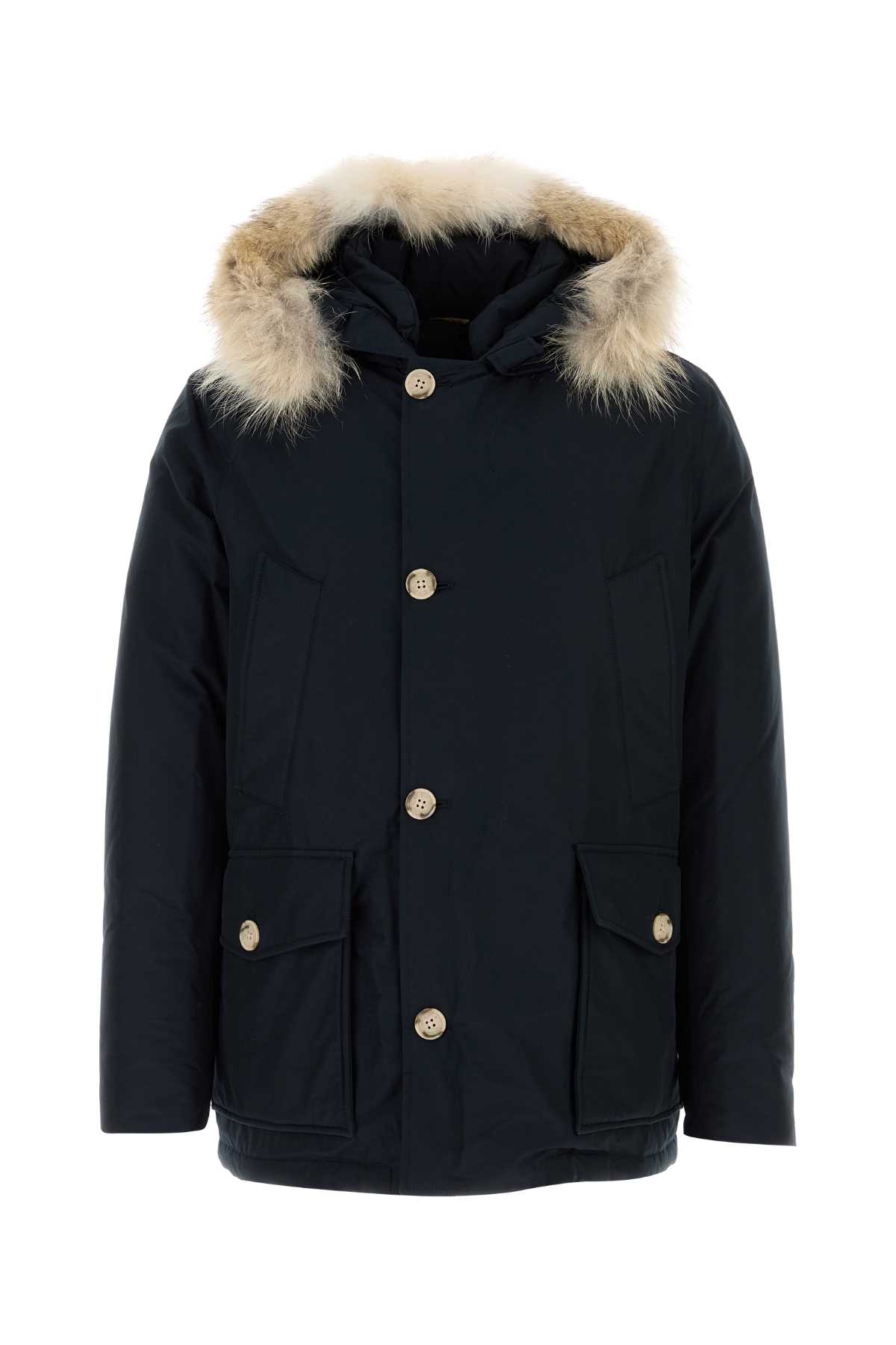 Midnight Blue Cotton Blend Arctic Parka