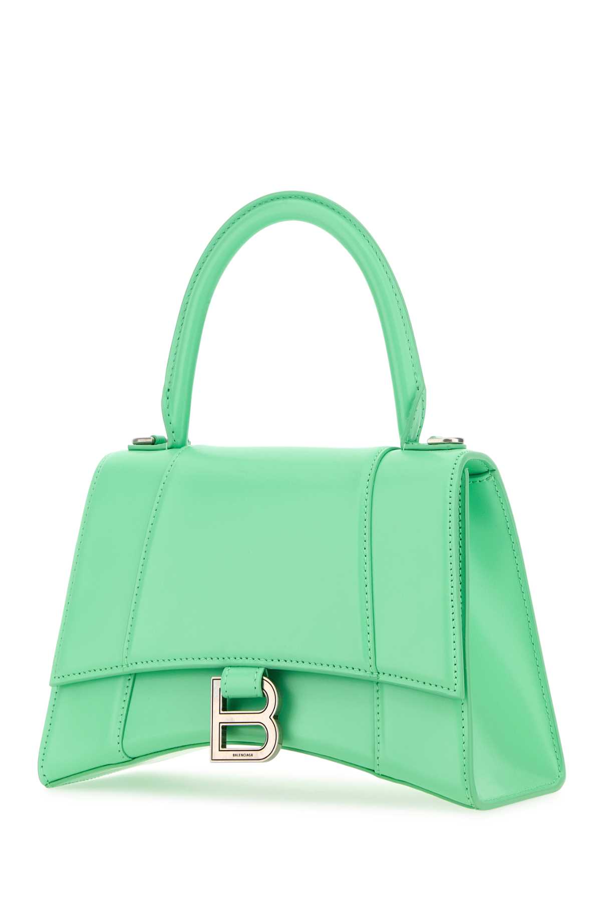 Shop Balenciaga Mint Green Leather Small Hourglass Handbag In Mintgreen