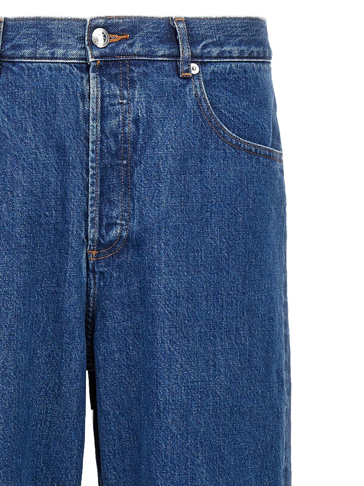 Apc Indigo Blue Cotton Straight-leg Jeans In Ial Washed Indigo