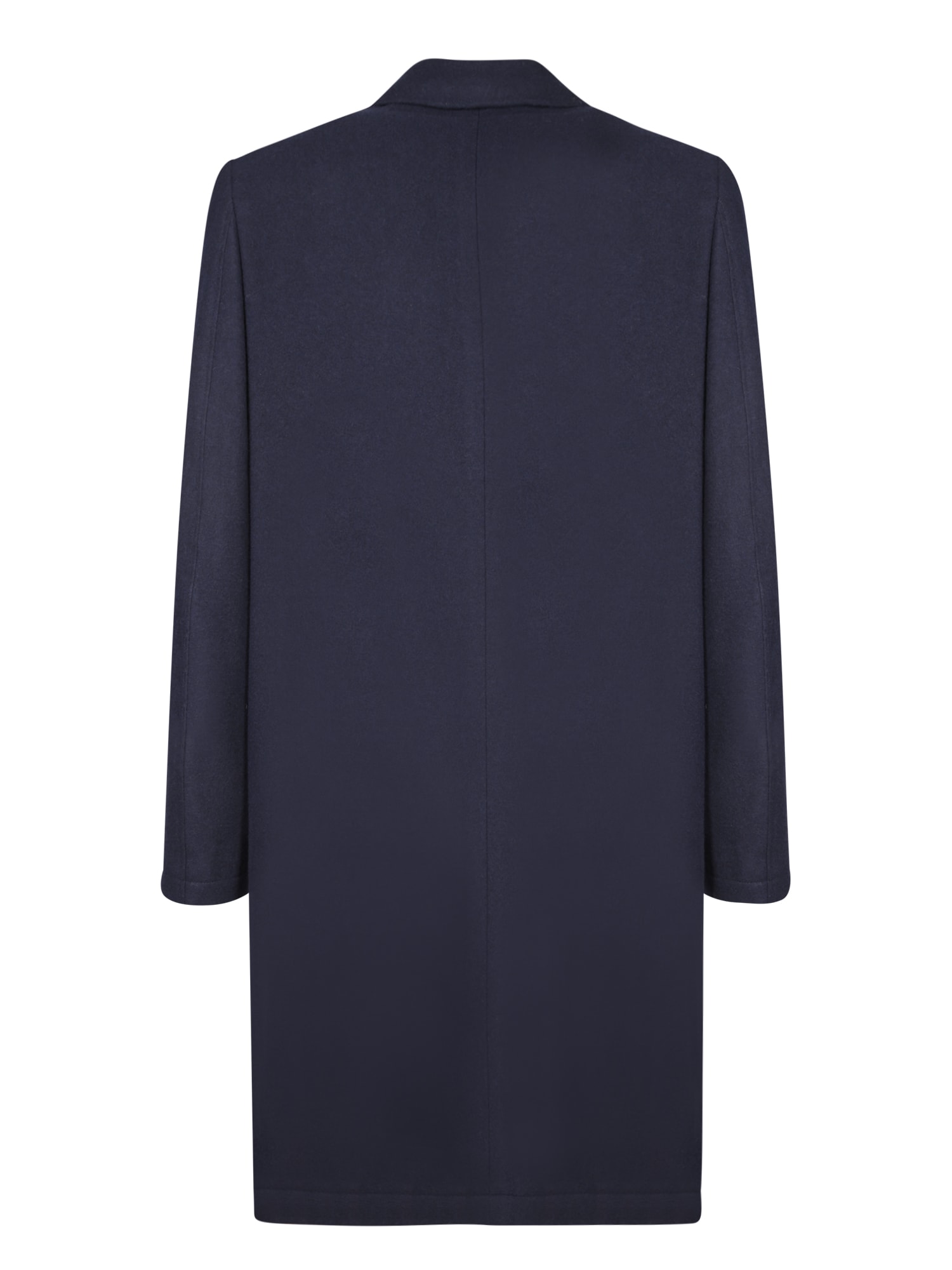 Shop Canali Blue Wool And Cashmere Coat