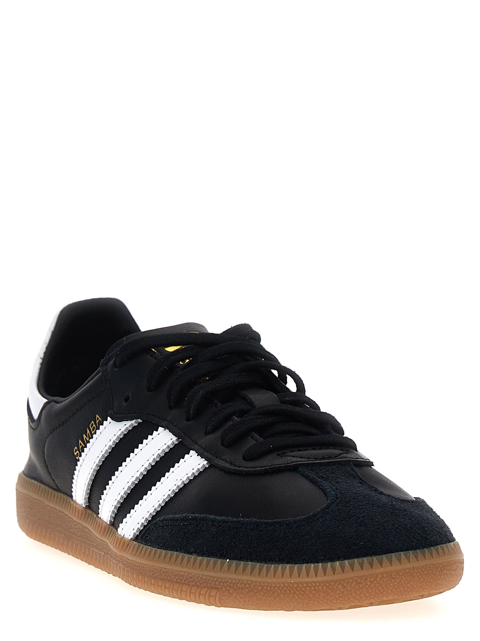 Adidas Originals Samba Decon Sneakers In Black Leather In Black