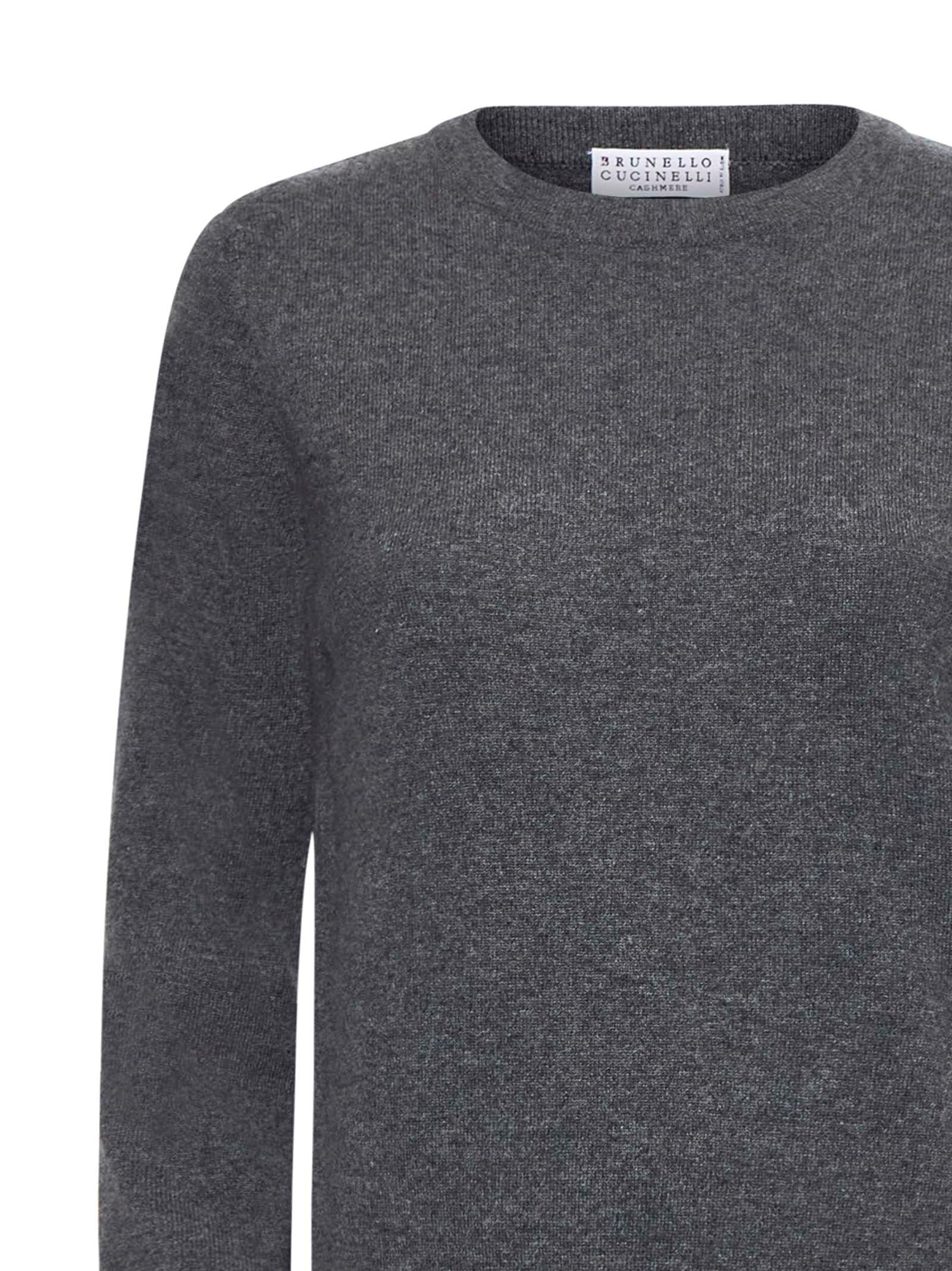Shop Brunello Cucinelli Crewneck Knitted Jumper In Piombo