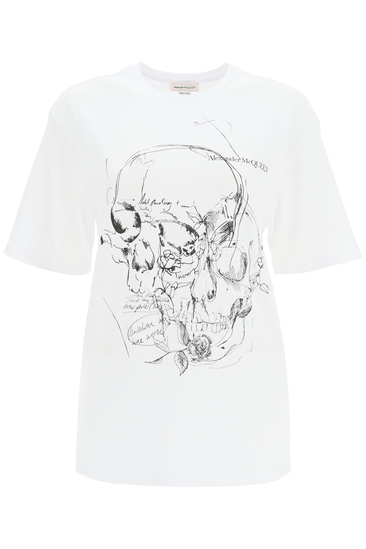 Alexander McQueen T-shirt With Skull Sketchbook Print