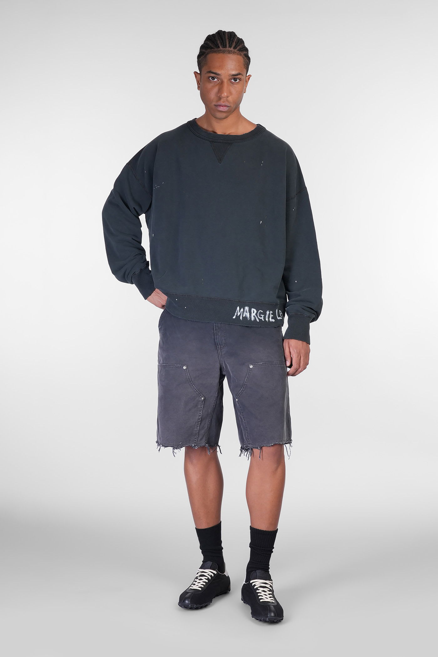 Maison Margiela Men Crewneck Sweatshirt With Distressed Details