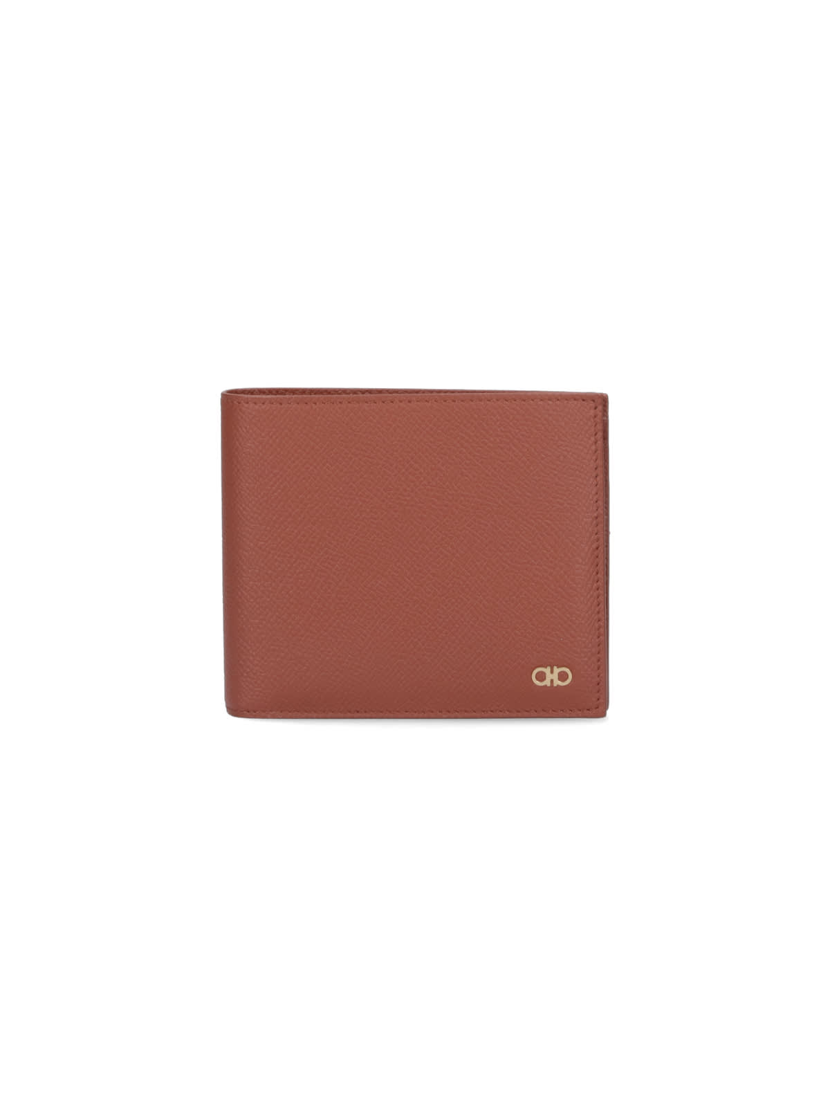 Shop Ferragamo Bi-fold Wallet Gancini In Brown