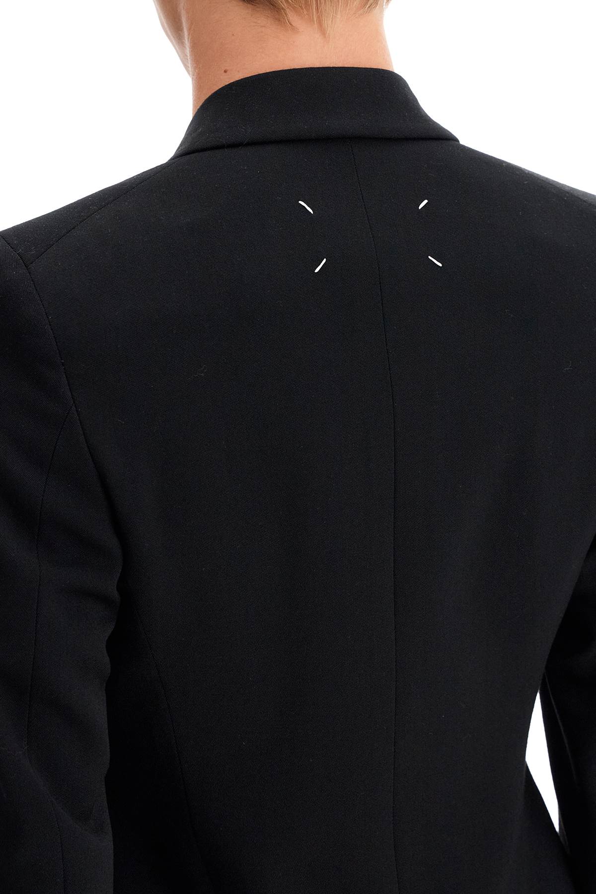 Shop Maison Margiela Slim-fit Wool Jacket With A Fitted Waist In Black (black)