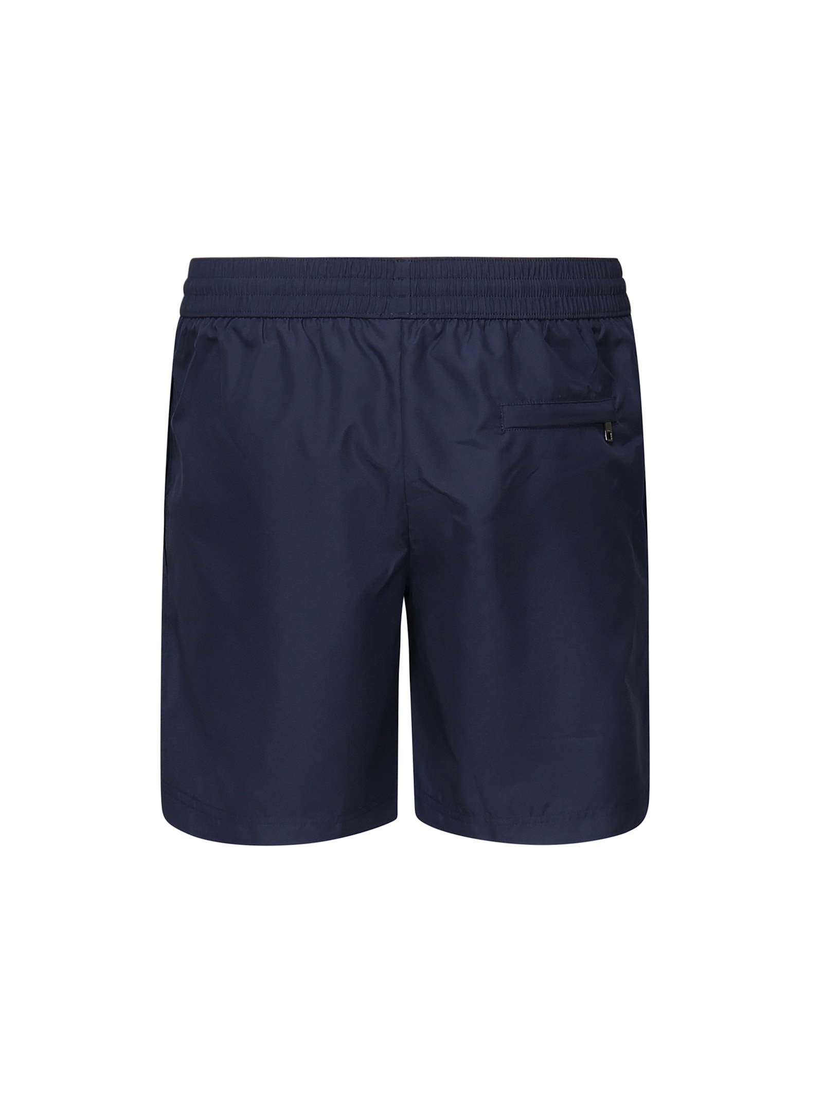 Dolce & Gabbana Short Swim Trunks With Logo Plaque