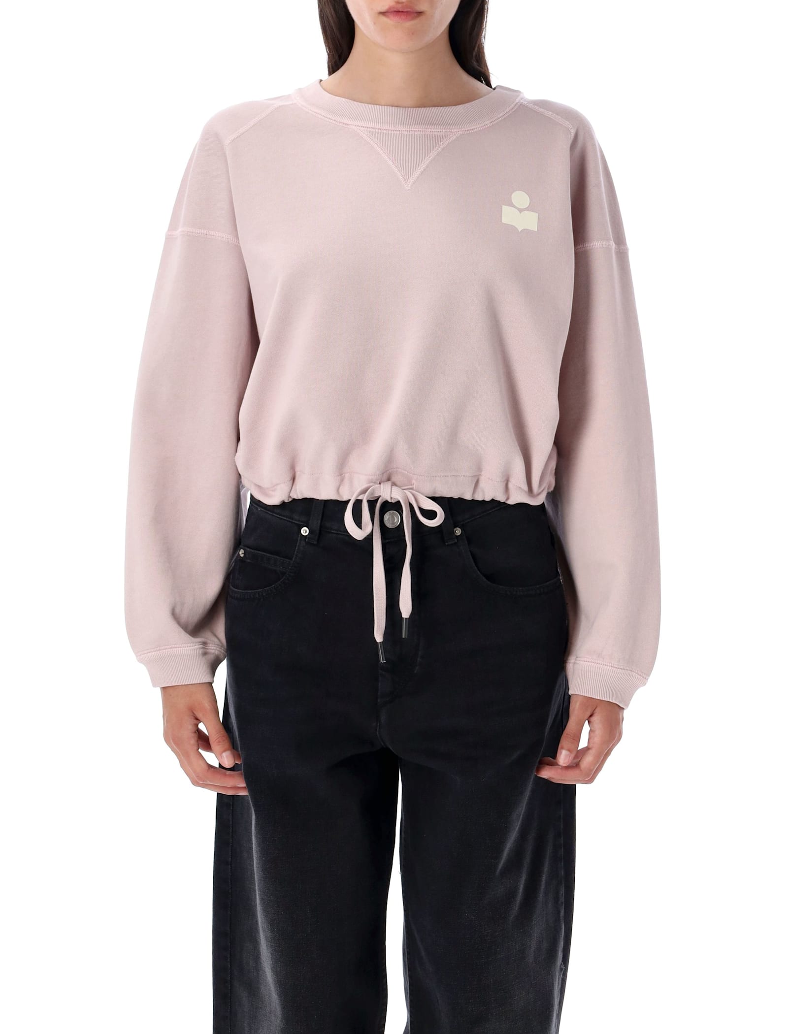 Isabel Marant Étoile Cozy Fleece Top Drawstring Hem In Pink