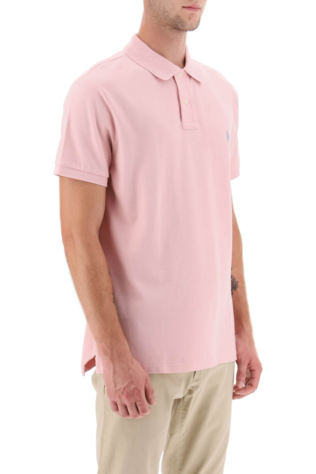 Shop Polo Ralph Lauren Pique Cotton Polo Shirt In Chino Pink (pink)