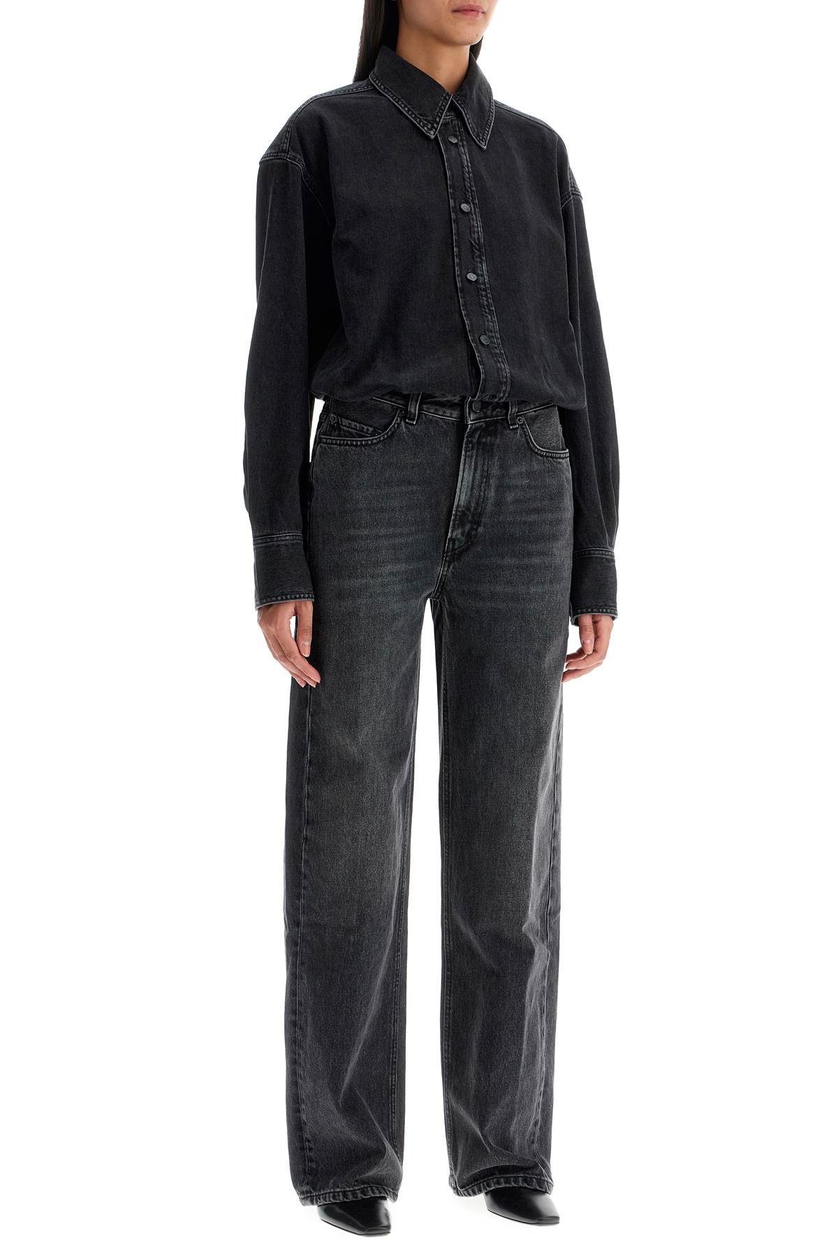 Shop Haikure Tilda Denim Jumpsuit In Medium Black (black)