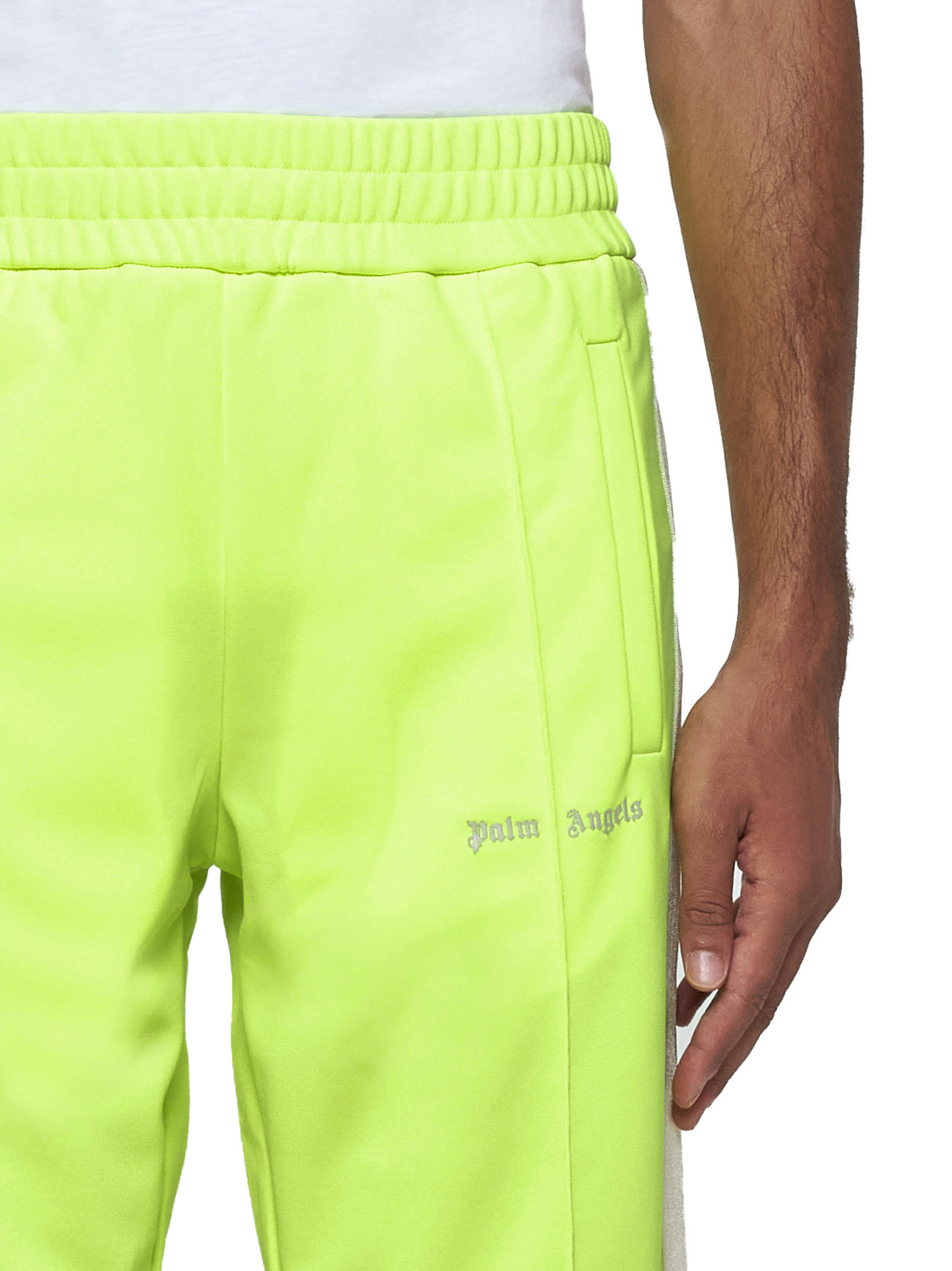 Shop Palm Angels Pants In Yellow Fluo