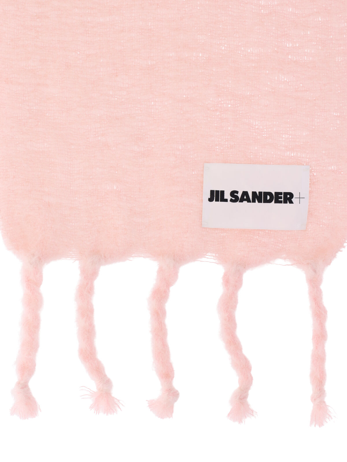Jil Sander Fringed Scarf Soft Texture In Pink