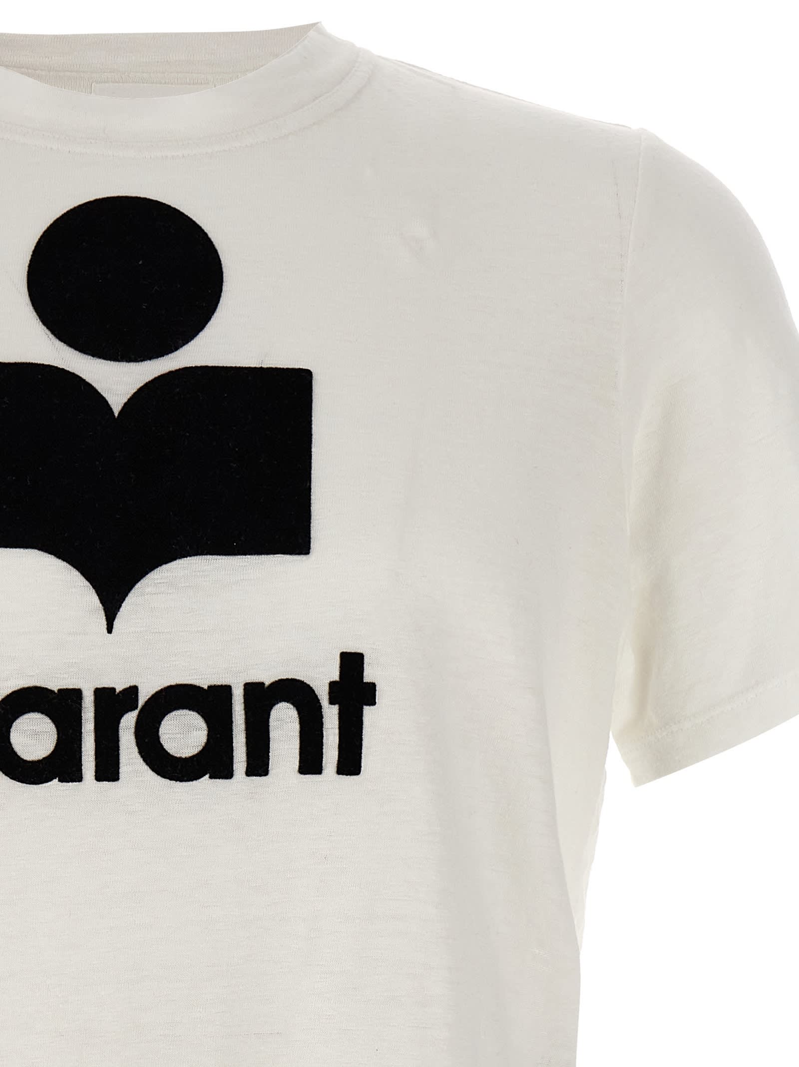 Shop Isabel Marant Karman T-shirt In White/black