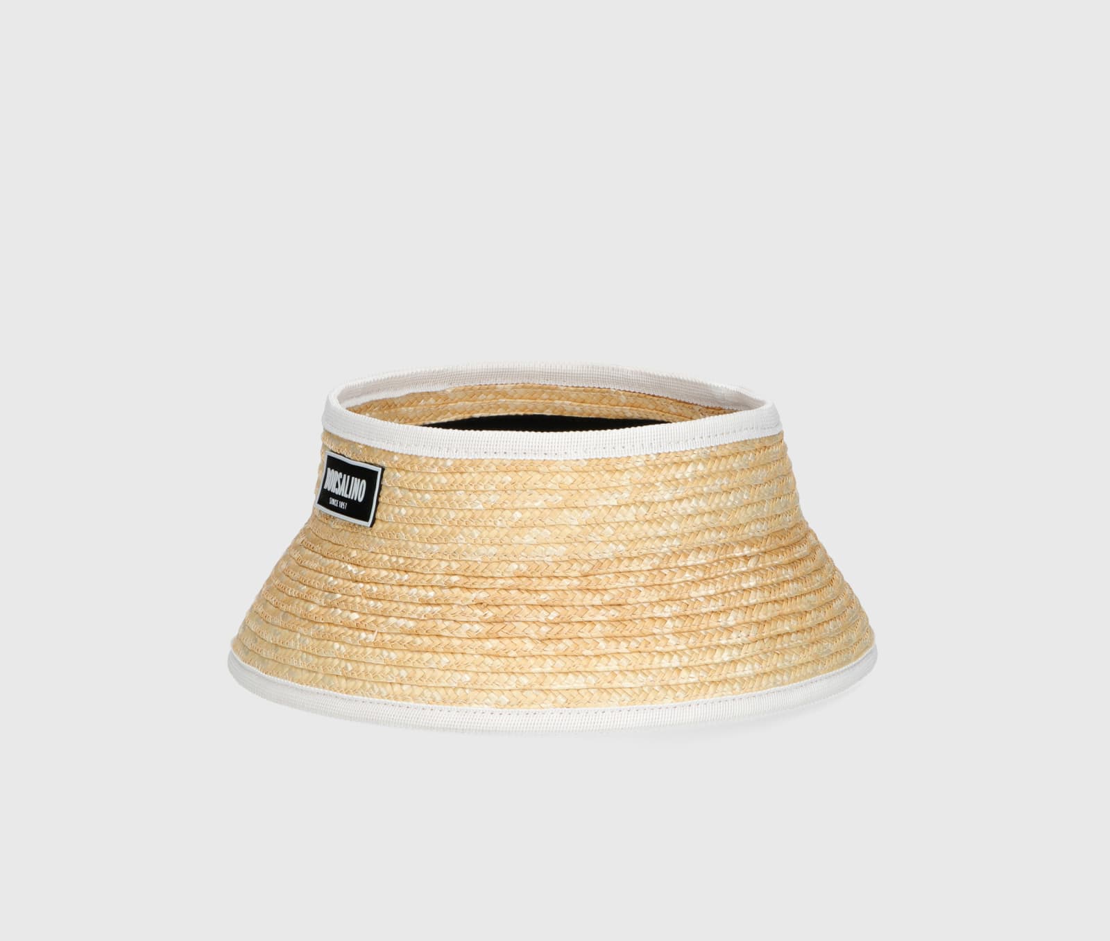 Shop Borsalino Virgilio Visor In Braided Straw In Natural, White Hat Band