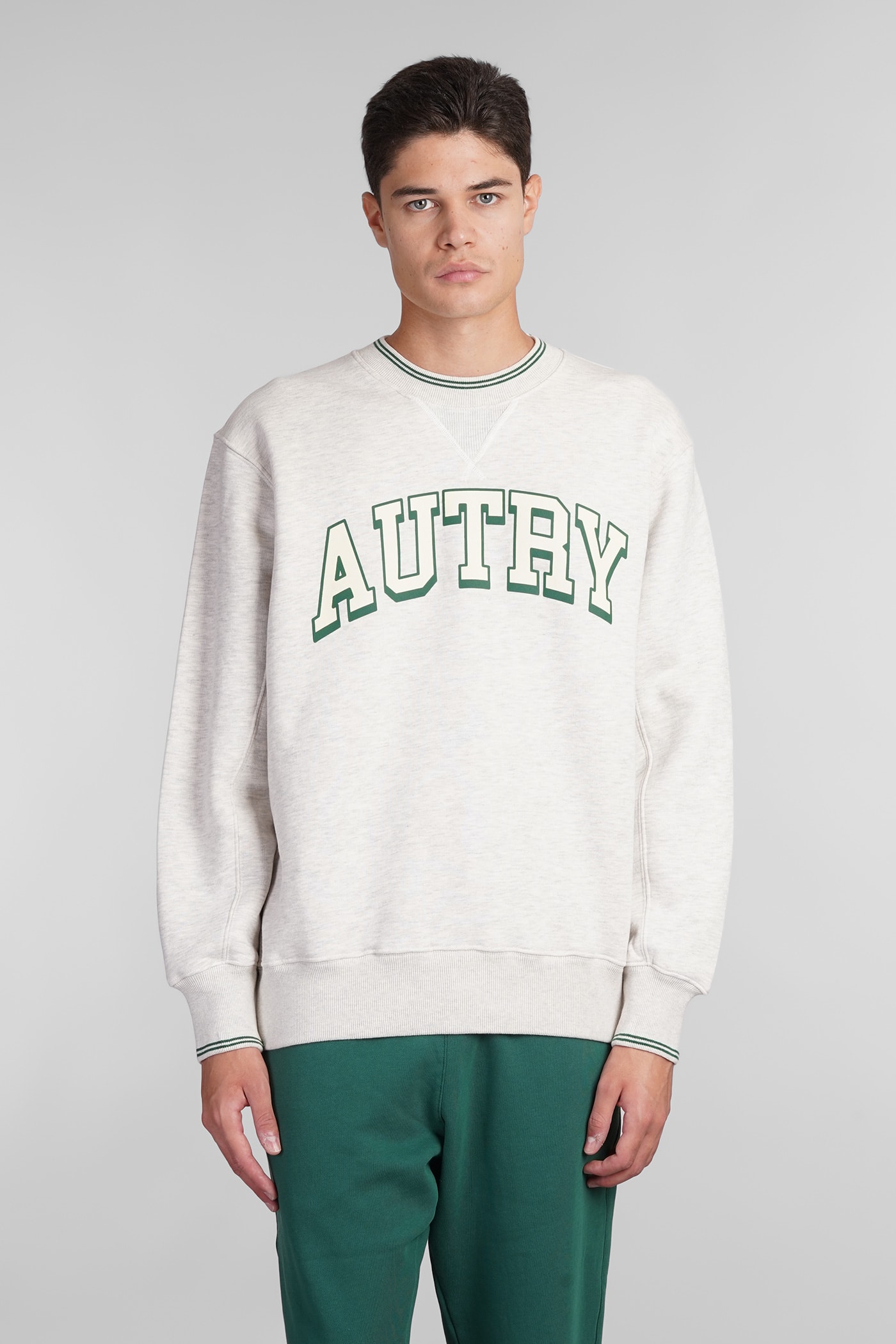 Shop Autry Sweatshirt In Grey Cotton