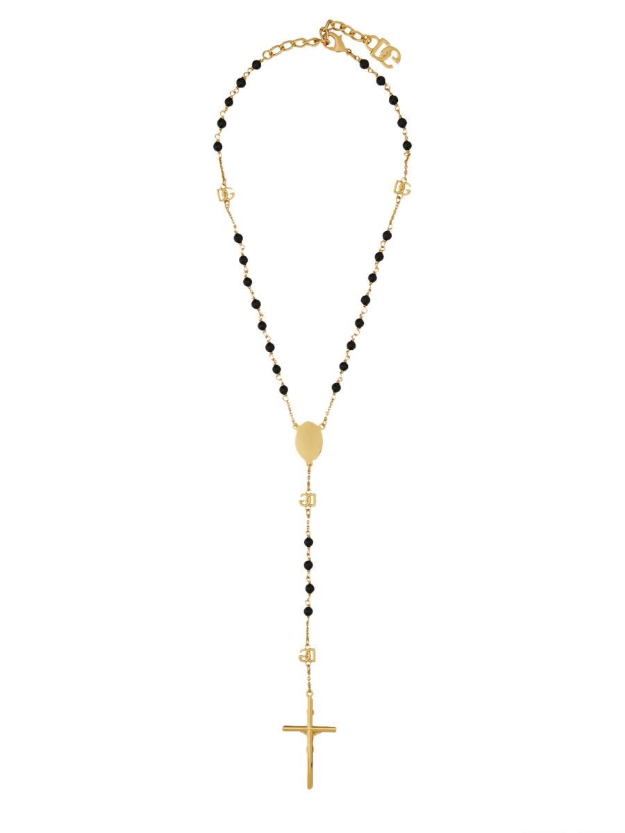Dolce & Gabbana Rosary Style Necklace In Gold