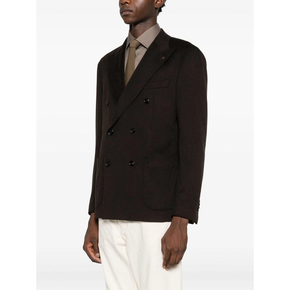 Tagliatore Long-sleeved Suit Jacket In Brown