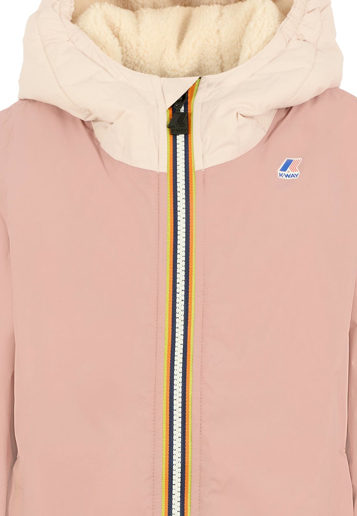 K-way Lily Hooded Fleece-lined Jacket In Pink