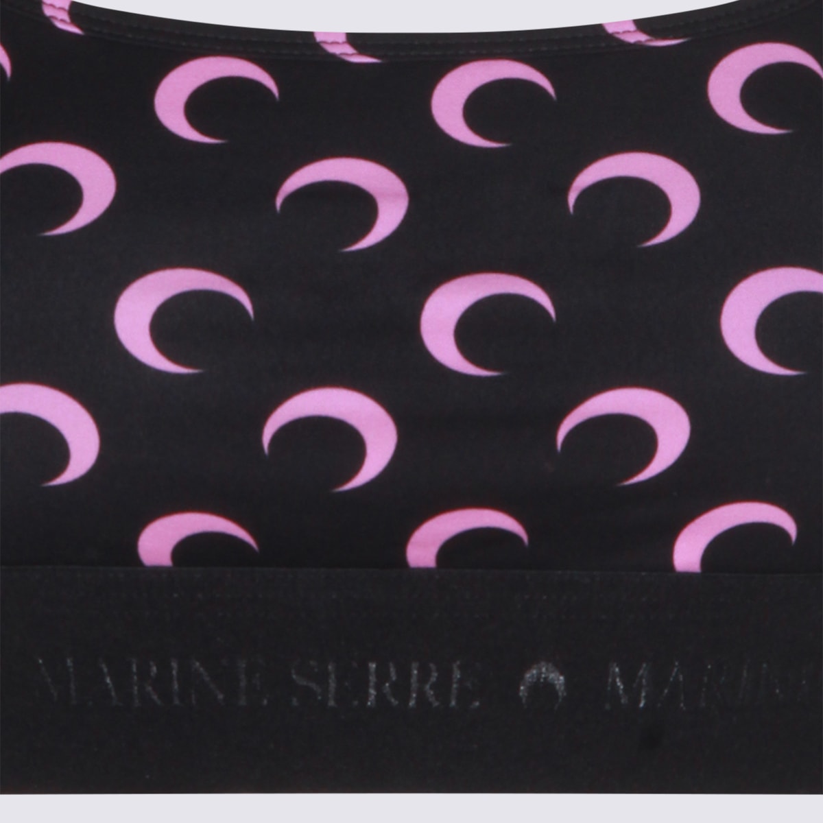Marine Serre Moon Recycled Jersey Sports Bra In Black