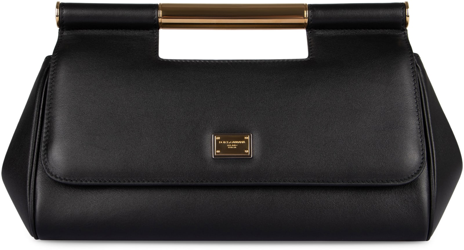 Shop Dolce & Gabbana Sicily Leather Handbag In Nero