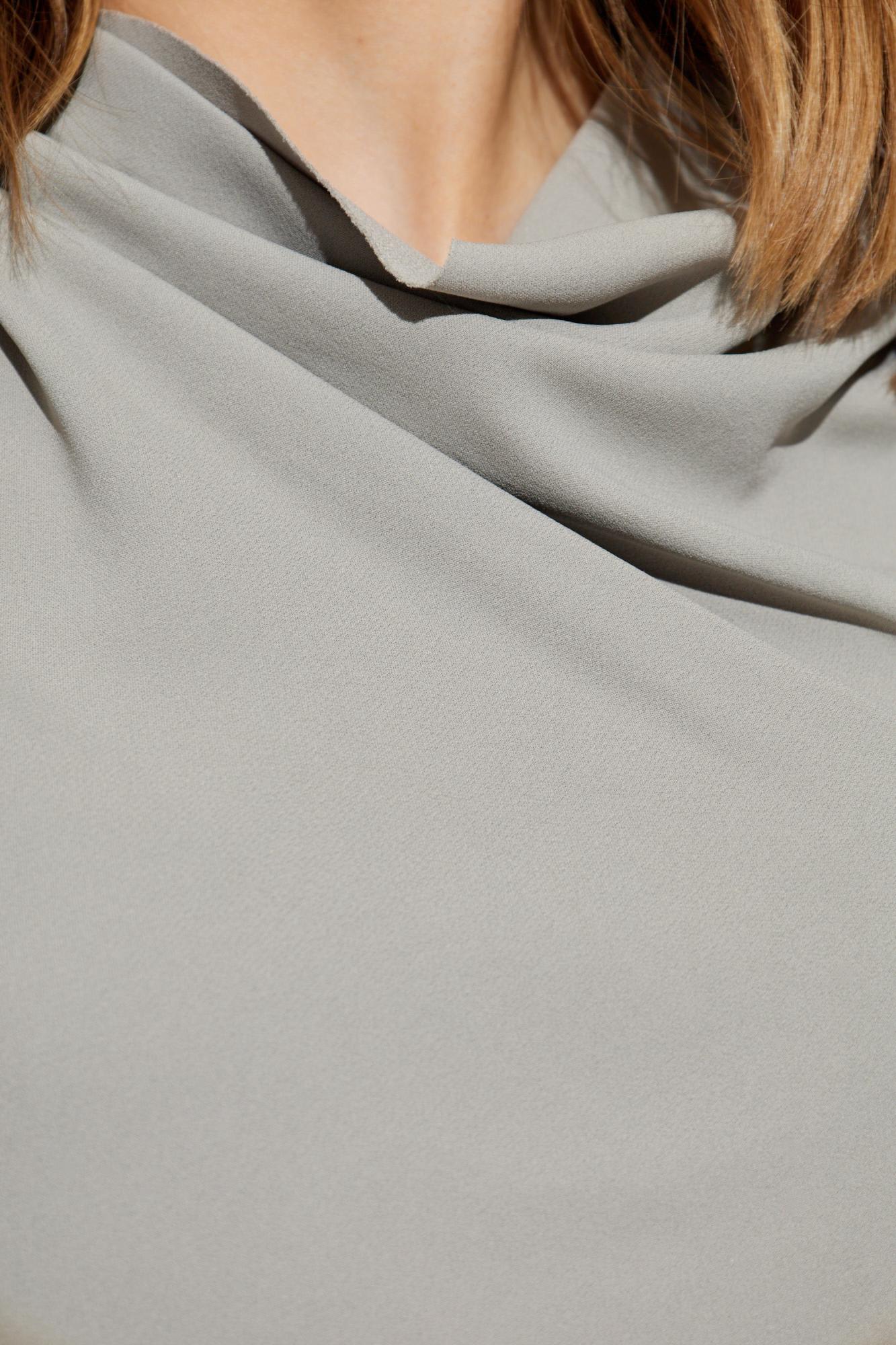 Rick Owens Top With A Decorative Neckline In Gray