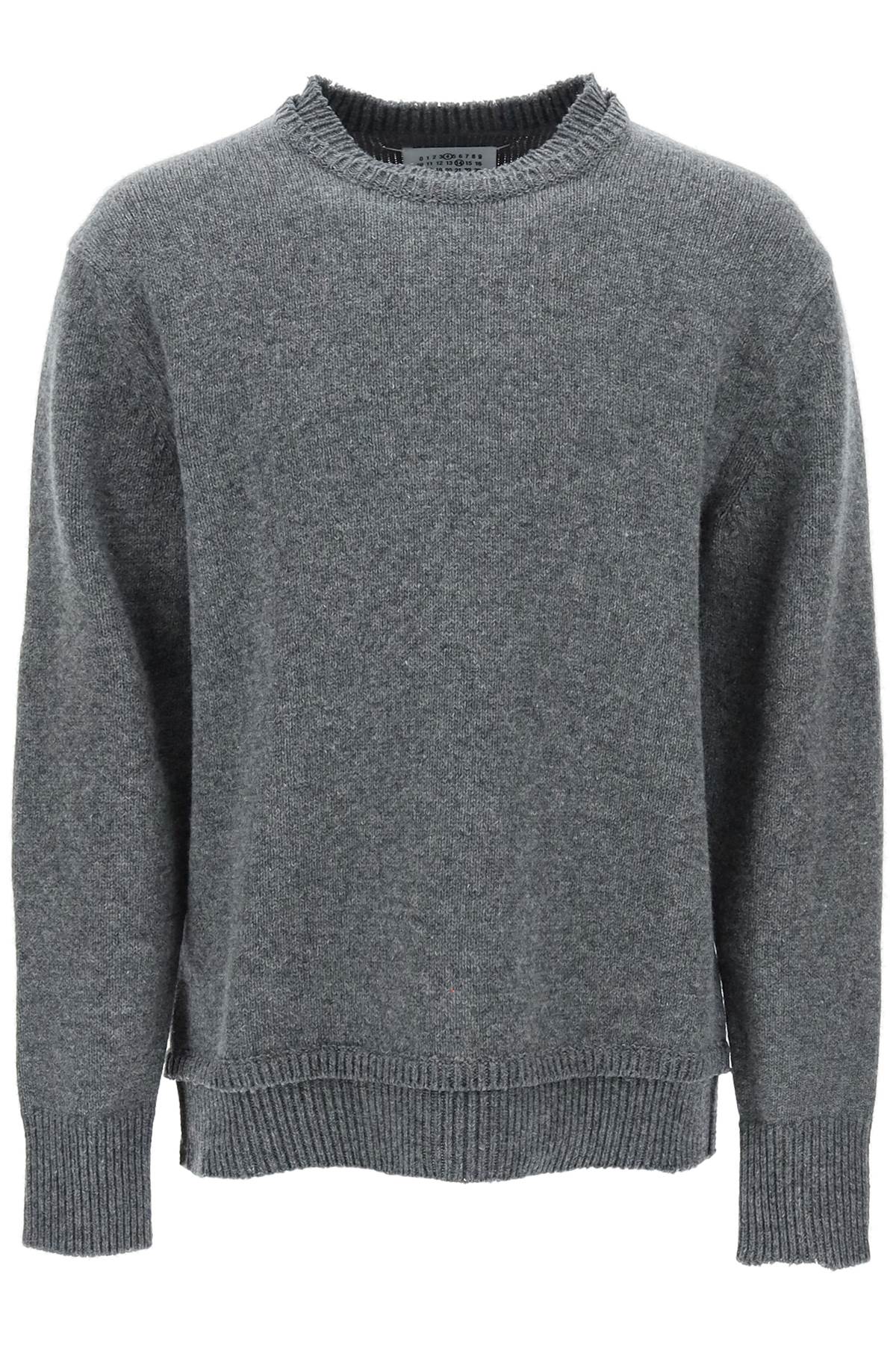 Maison Margiela Crew Neck Sweater With Elbow Patches