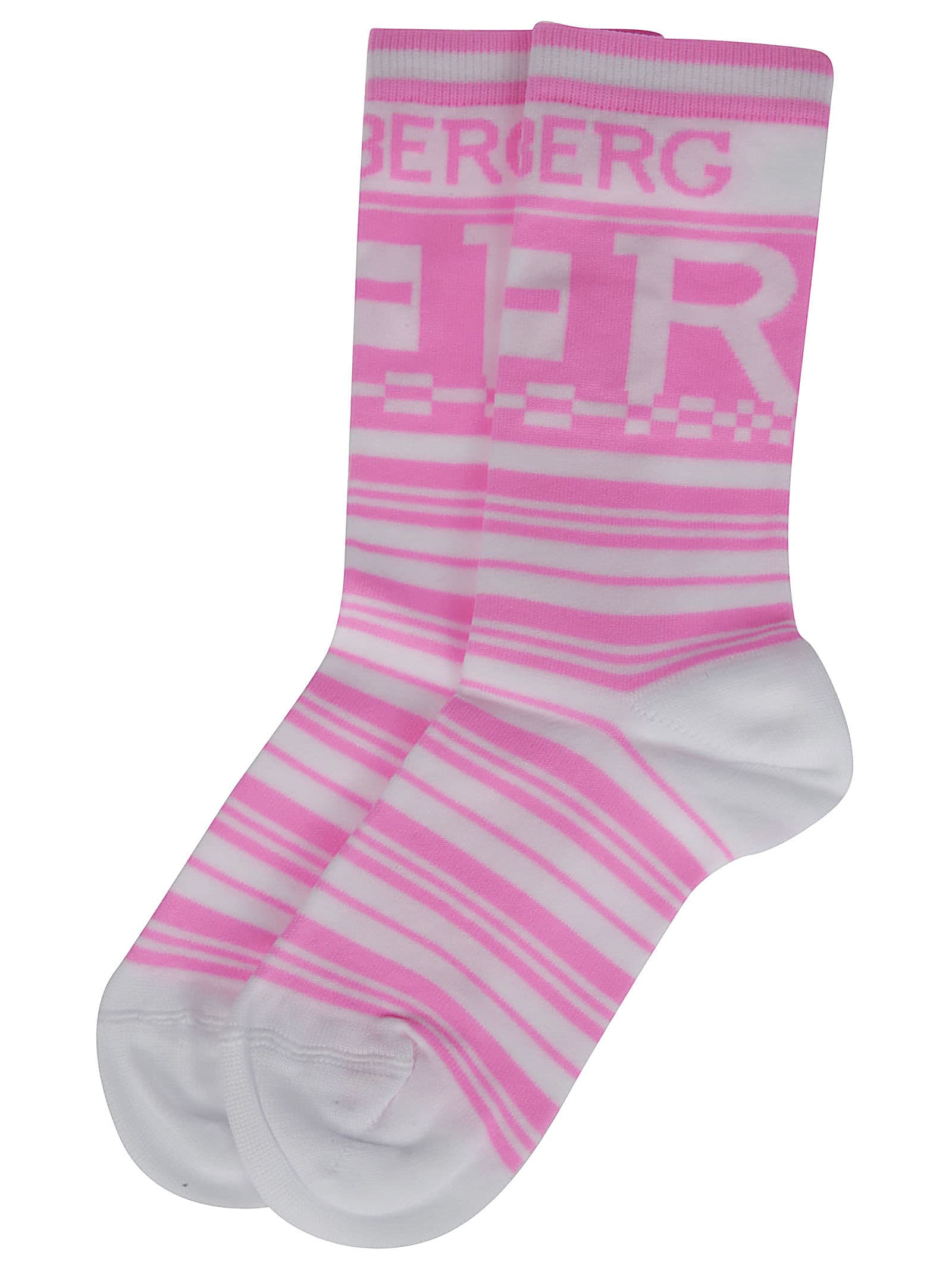 ICEBERG WHITE AND FUCHSIA SOCKS,11238541