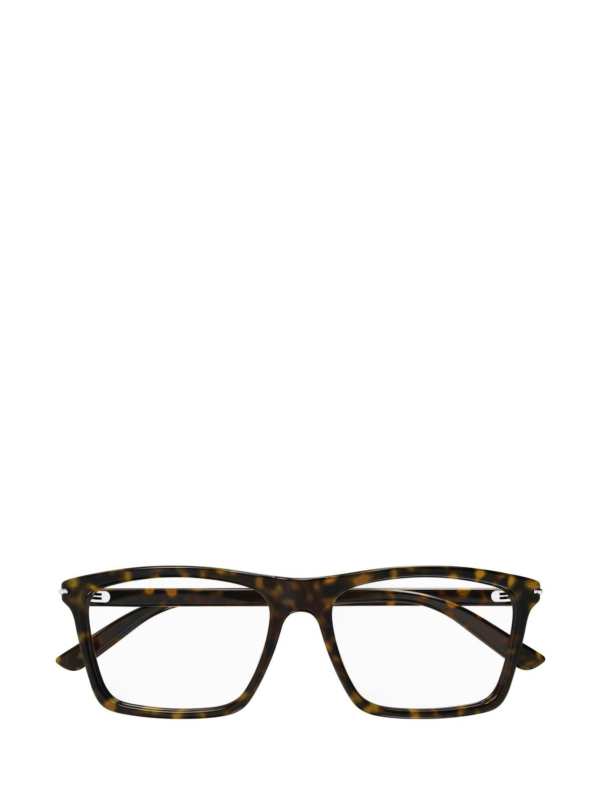 Shop Gucci Rectangular Frame Glasses In 006 Havana Havana Transpa