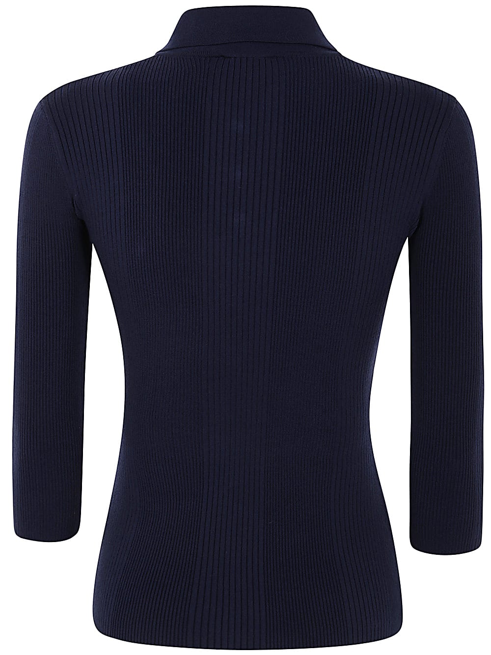 Shop Elisabetta Franchi Polo Neck Sweater In Navy