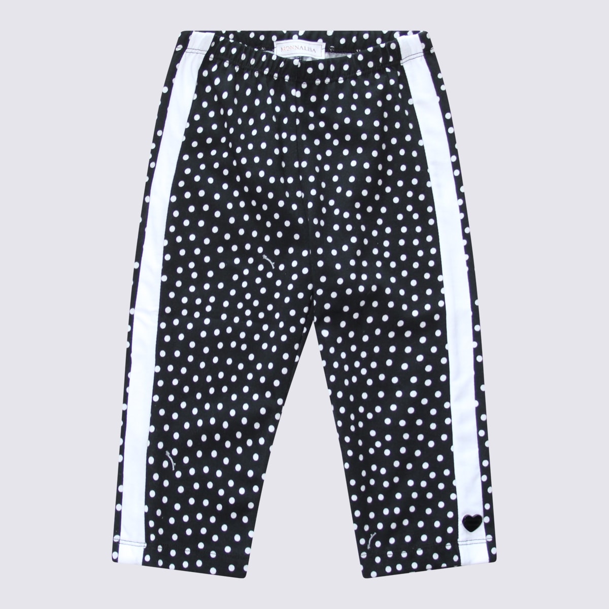 Shop Monnalisa Black And White Cotton Dots Pants