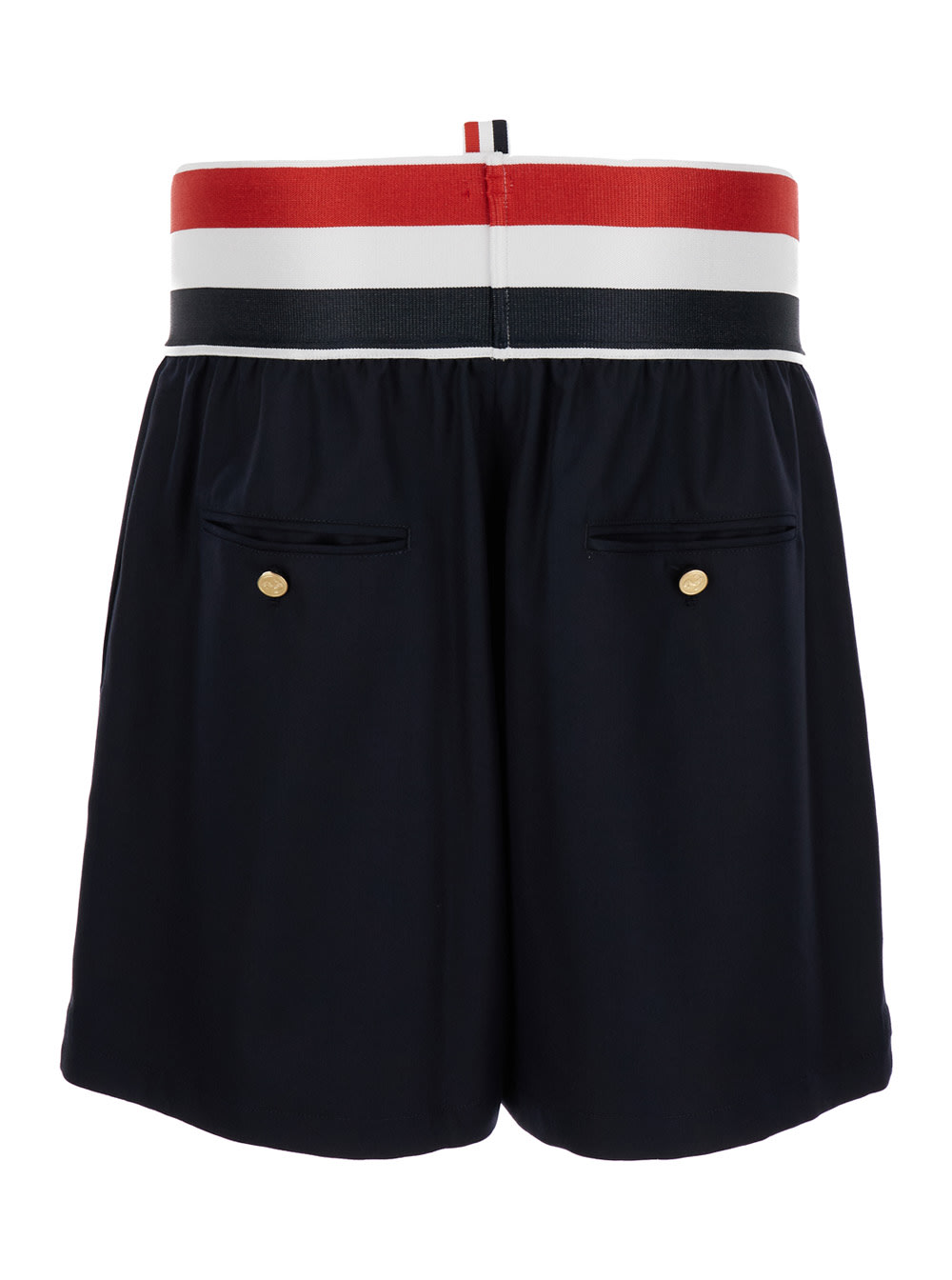 Shop Thom Browne Blue Rwb Striped Shorts In Wool Man