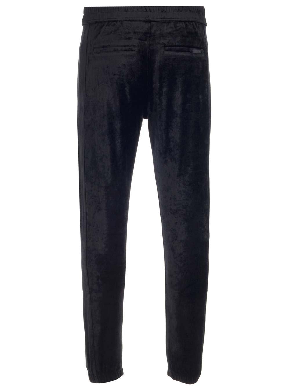 Shop Saint Laurent Ruched Straight Leg Pants In Black