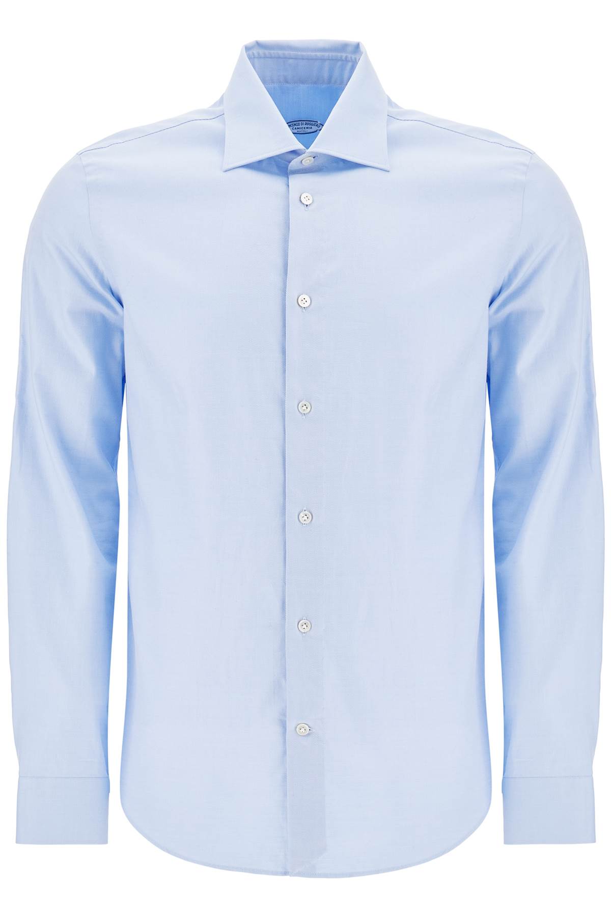 Shop Vincenzo Di Ruggiero Slim Fit Twill Shirt For Men In Azzurro 2 (light Blue)