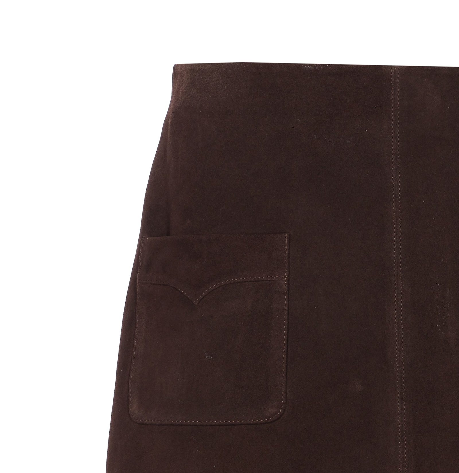 Zadig & Voltaire Jaime Suede Skirt In Brown