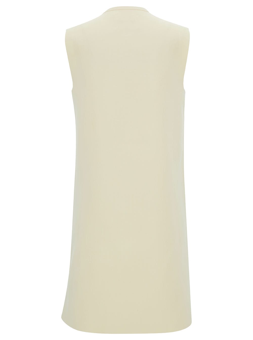 Jil Sander Sleeveless Round Neck A-line Dress In Natural