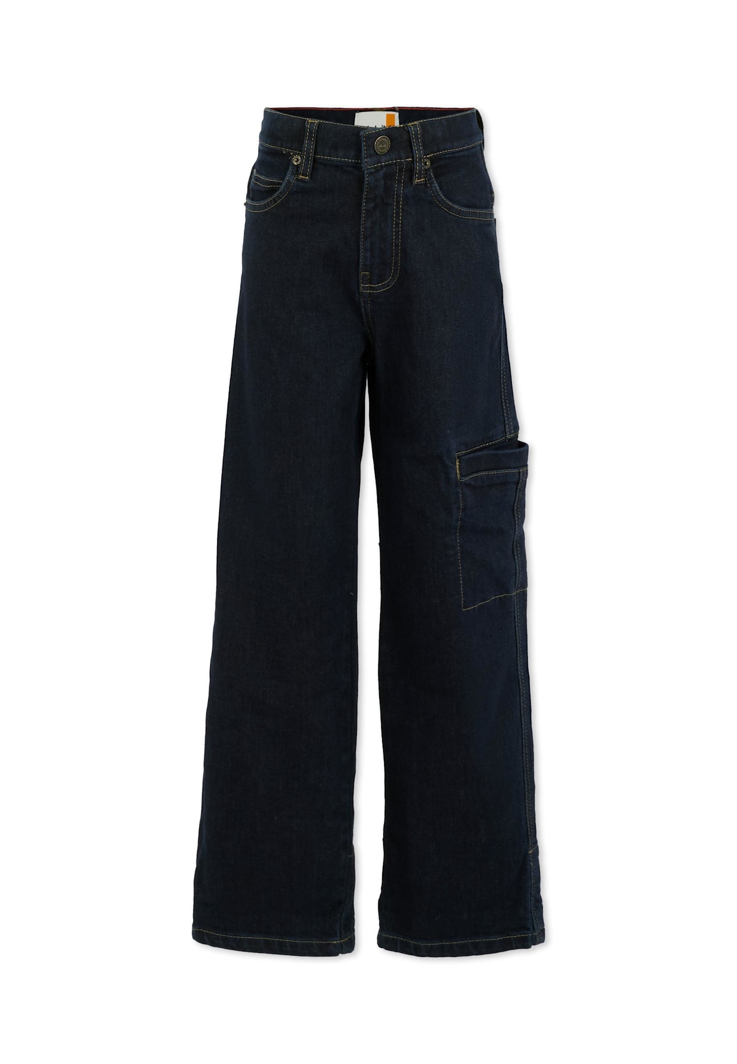 Timberland Denim Jeans For Boy With Logo In Blue