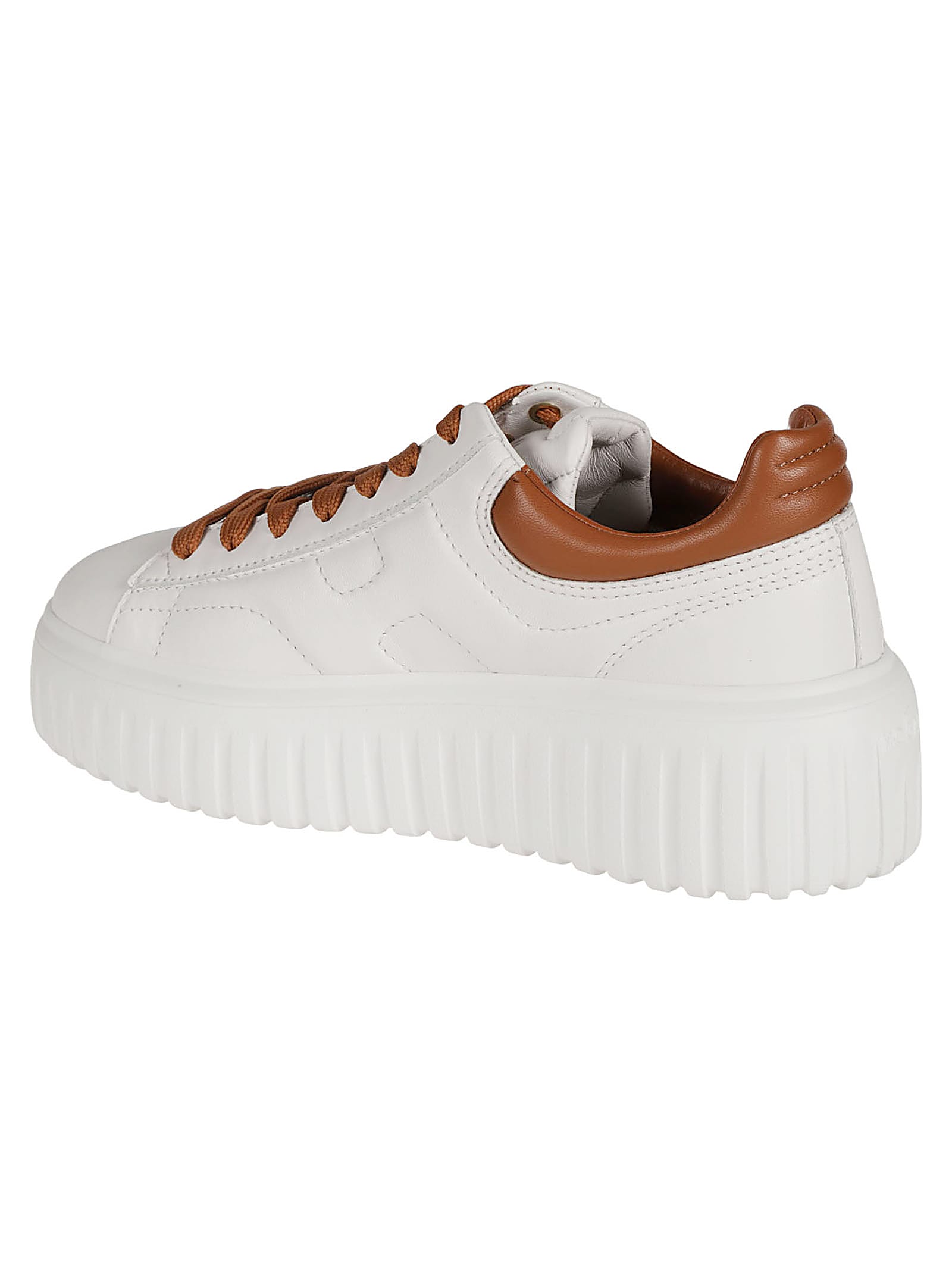 Hogan H-stripes Low-top Leather Sneakers In White