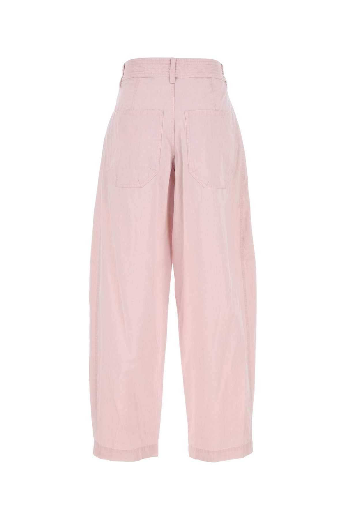 Isabel Marant Pantalone Inaya In Cotone Rosa Pastello Donna In Pink